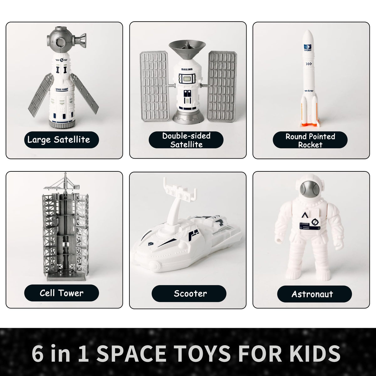Wbzle Space Toy Kit: 6-in-1 Space Adventure with Astronaut & Launch Tower