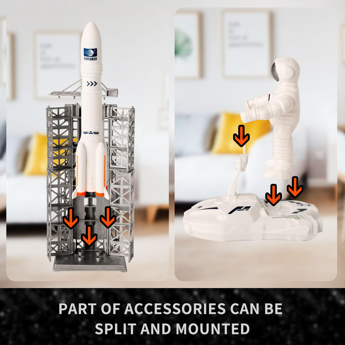 Wbzle Space Toy Kit: 6-in-1 Space Adventure with Astronaut & Launch Tower