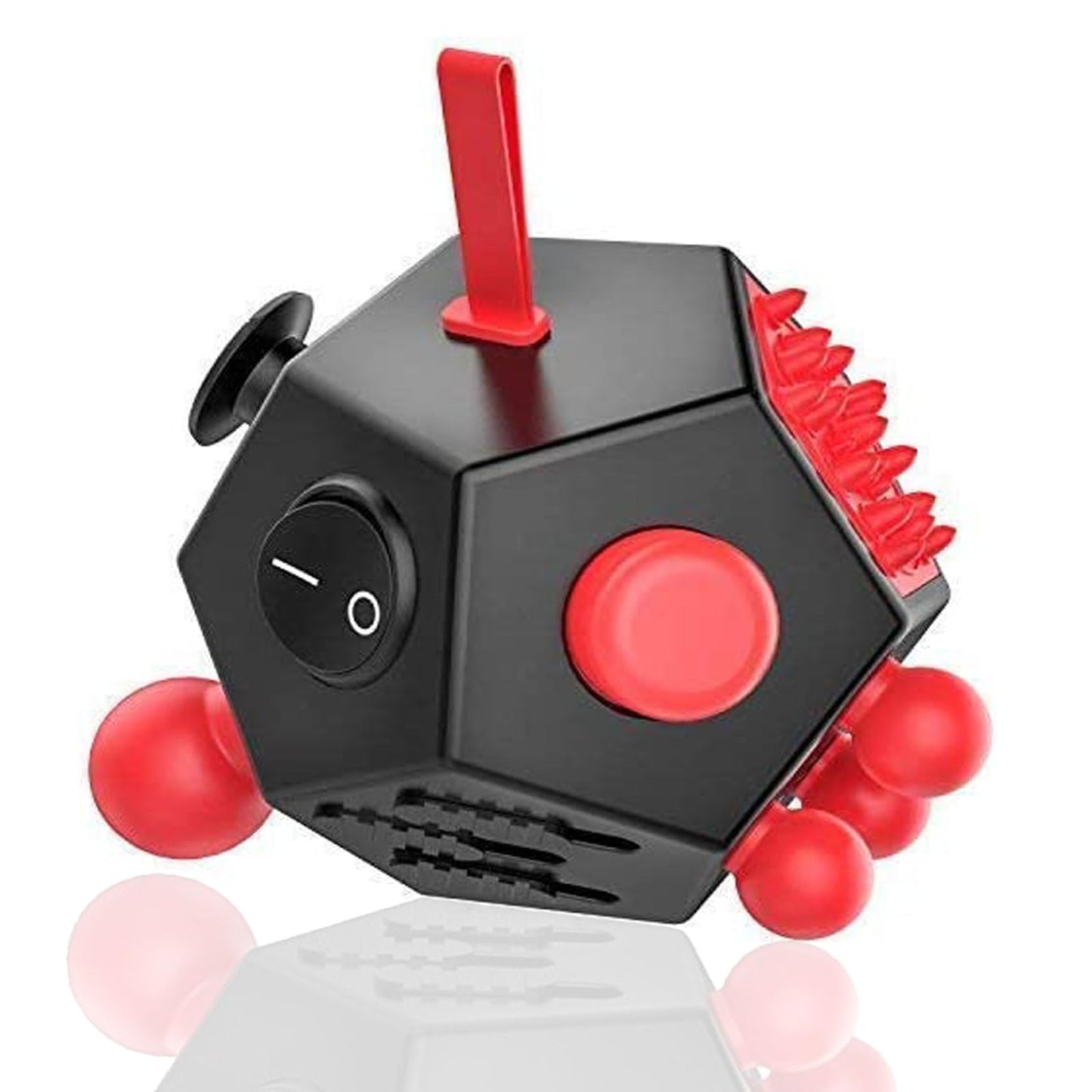 WCZCBOYA 12-Sided Fidget Toy - Stress Relief Dodecagon (Red)