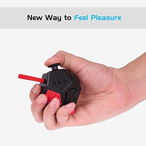 WCZCBOYA 12-Sided Fidget Toy - Stress Relief Dodecagon (Red)