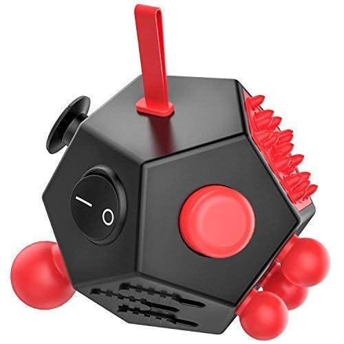 WCZCBOYA 12-Sided Fidget Toy - Stress Relief Dodecagon (Red)