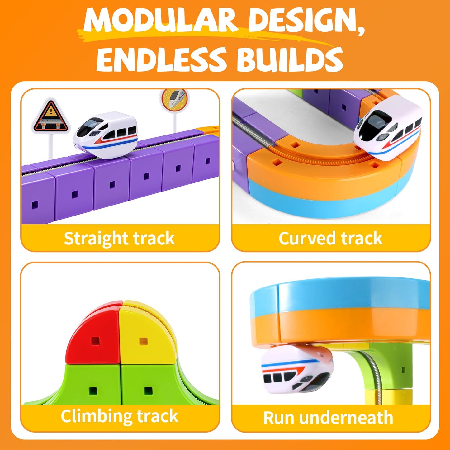 Wdebay Klick Rail 3D Flexible Race Track – STEM Train Set for Kids 3–8