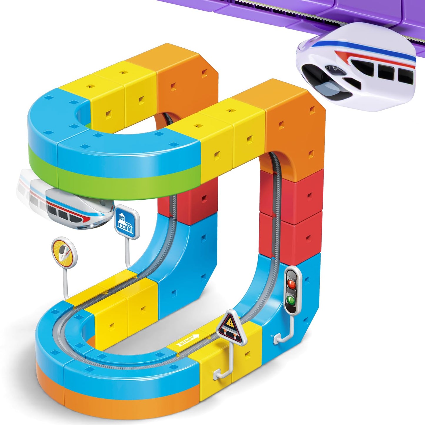 Wdebay Klick Rail Electric Train Set – 3D Flexible Race Track for Kids 3–8