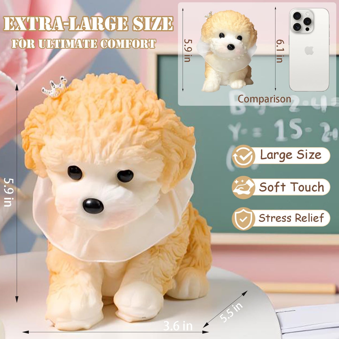 WDFXLWT Big Taba Squishy Dog – Handmade Soft Teddy Toy for Relaxation and Fun