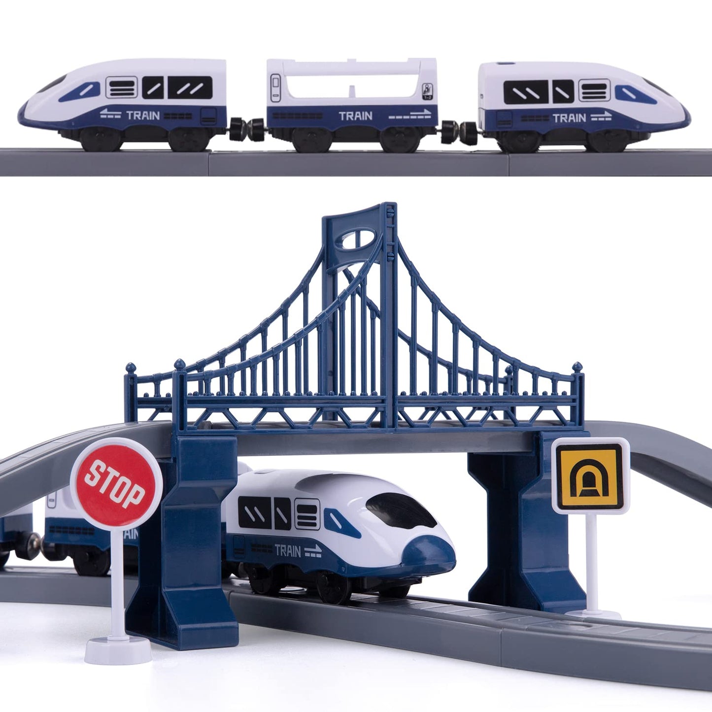 Wdmiya Deluxe Train Set — 104 Pcs, Magnetic Tracks, Compatible with Thomas, Brio & Chuggington