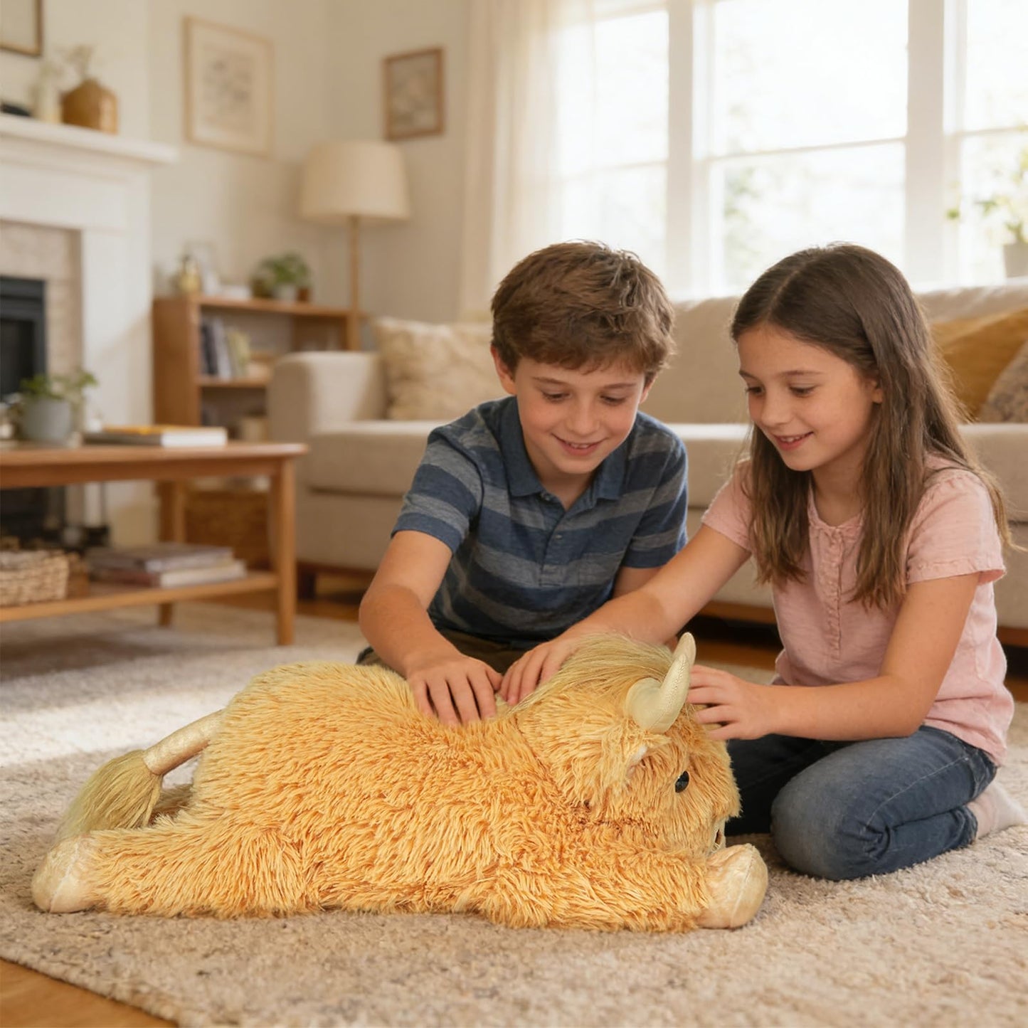 WDXDSOB Weighted Highland Cow Plush – 21.6 Inch, 4.2 Lb Cuddle Toy for Kids & Adults