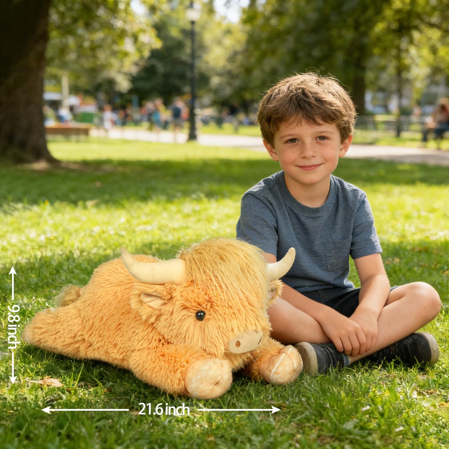WDXDSOB Weighted Highland Cow Plush – 21.6 Inch, 4.2 Lb Cuddle Toy for Kids & Adults