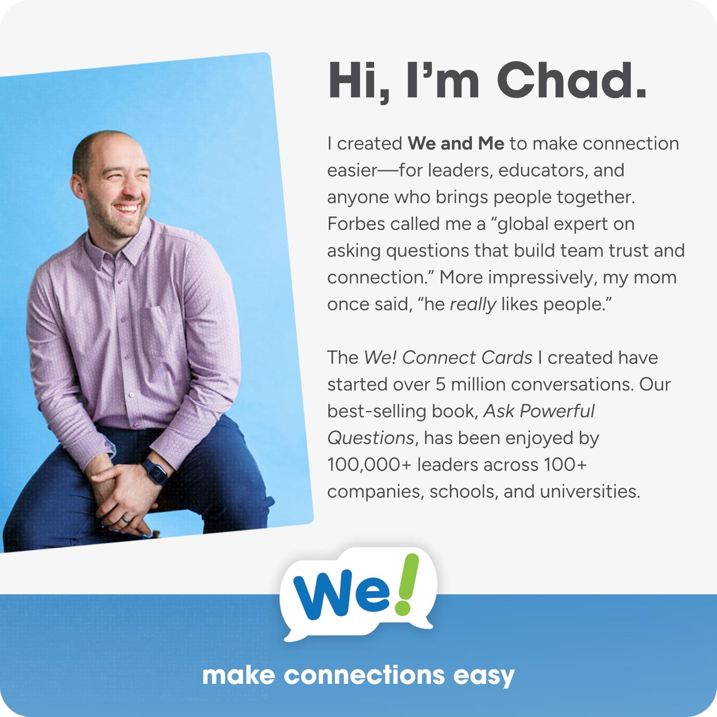 We! Connect Cards - Conversation Cards for Trust & Connection | Office Games, Ice Breakers & Team Building