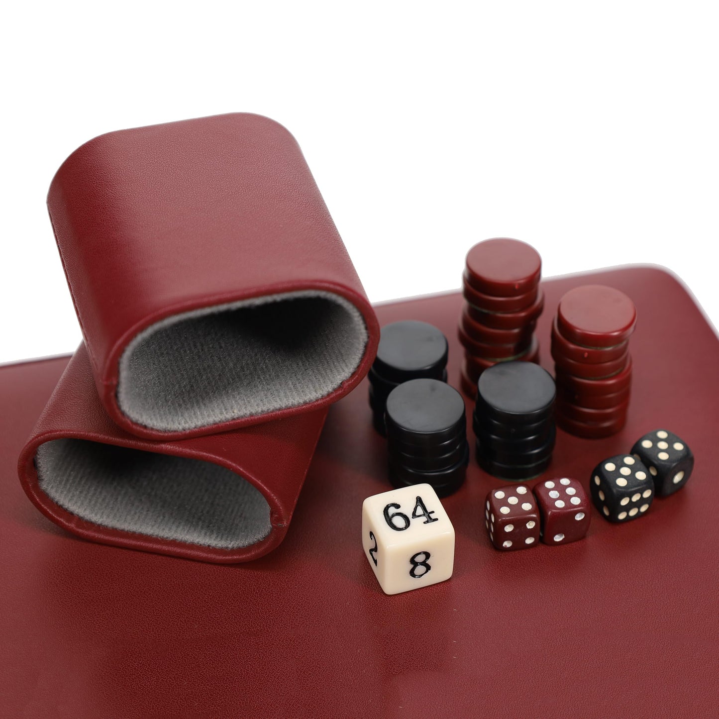 WE Games Backgammon Set – Magnetic Travel Board with Burgundy Leatherette & Carrying Strap