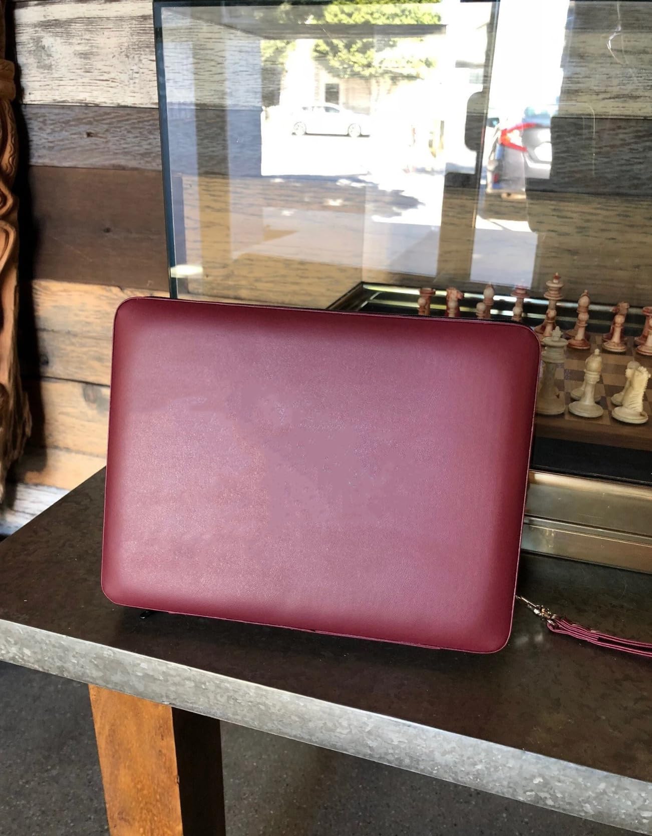 WE Games Backgammon Set – Magnetic Travel Board with Burgundy Leatherette & Carrying Strap