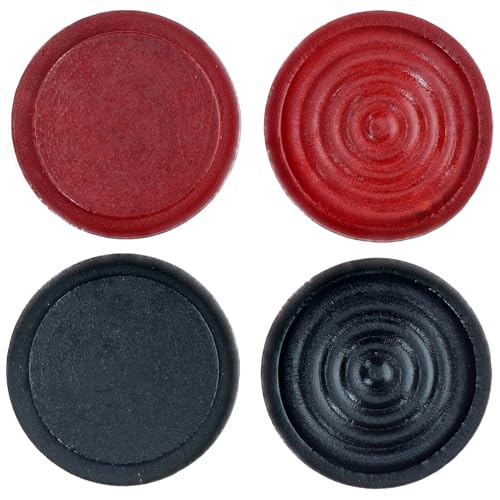 WE Games Wooden Checkers Pieces (24) – Red & Black, 1.5-inch Diameter with Drawstring Bag
