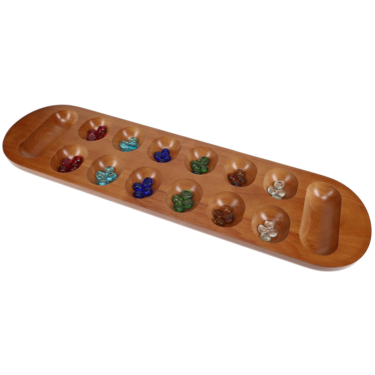 WE Games Coffee Table African Stone Game – Solid Wood with Walnut Stain