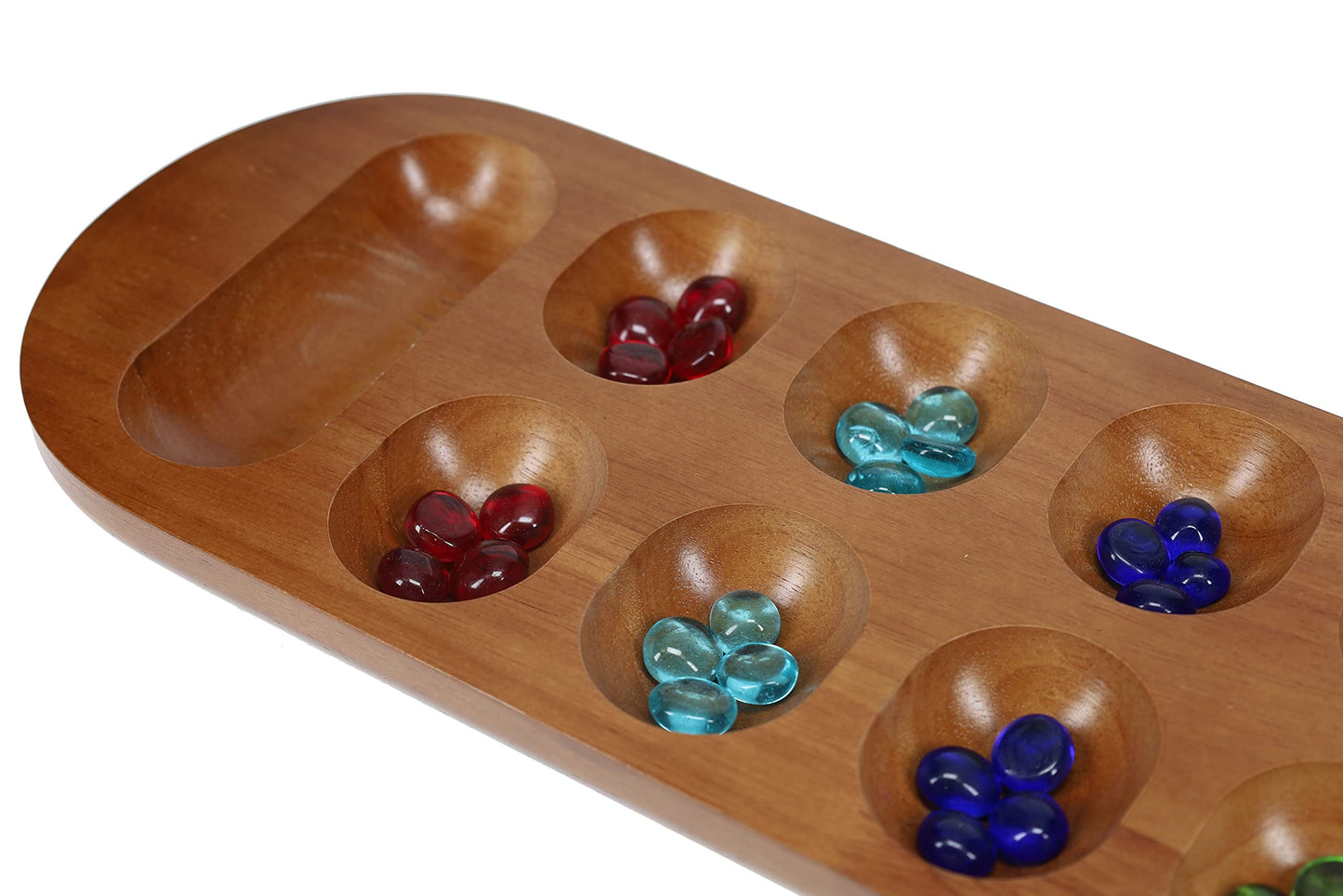 WE Games Coffee Table African Stone Game – Solid Wood with Walnut Stain