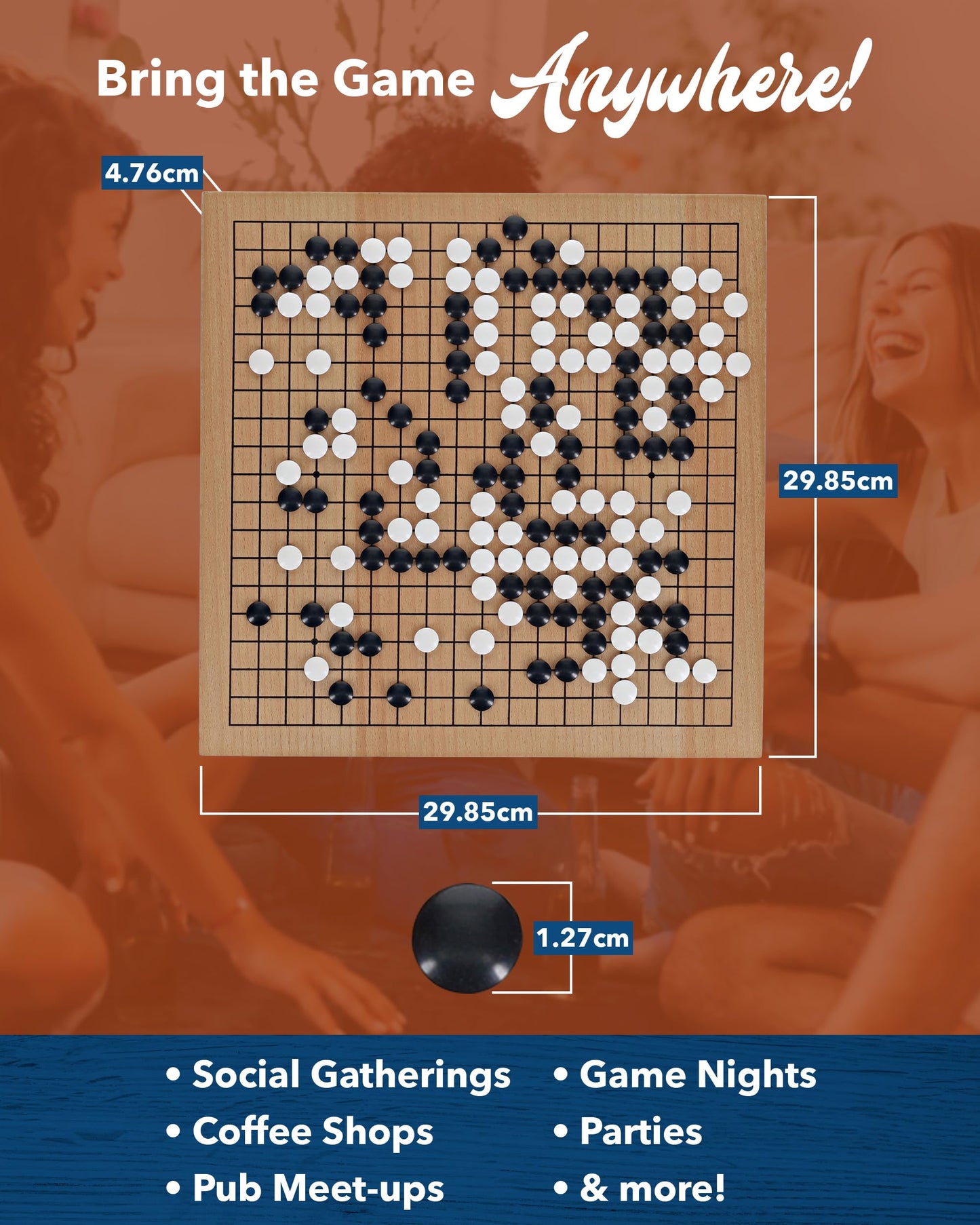 WE Games Go Game Set 12 Inch – Traditional Goban with Pull-Out Storage Drawers