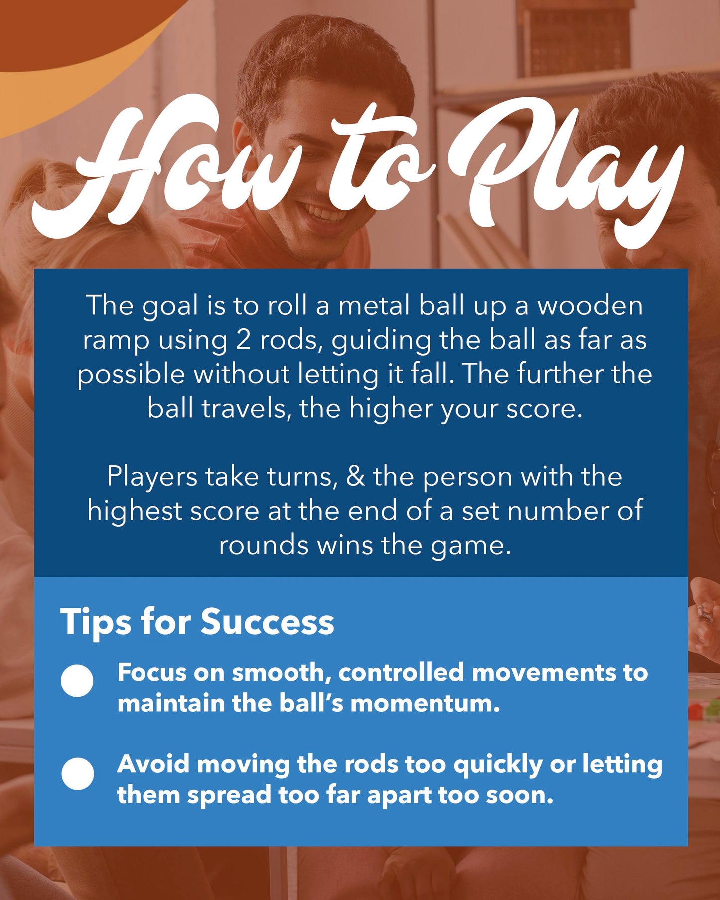 WE Games Shoot The Moon Game – Large 17.5-Inch Walnut Wood Tabletop Board for Adults