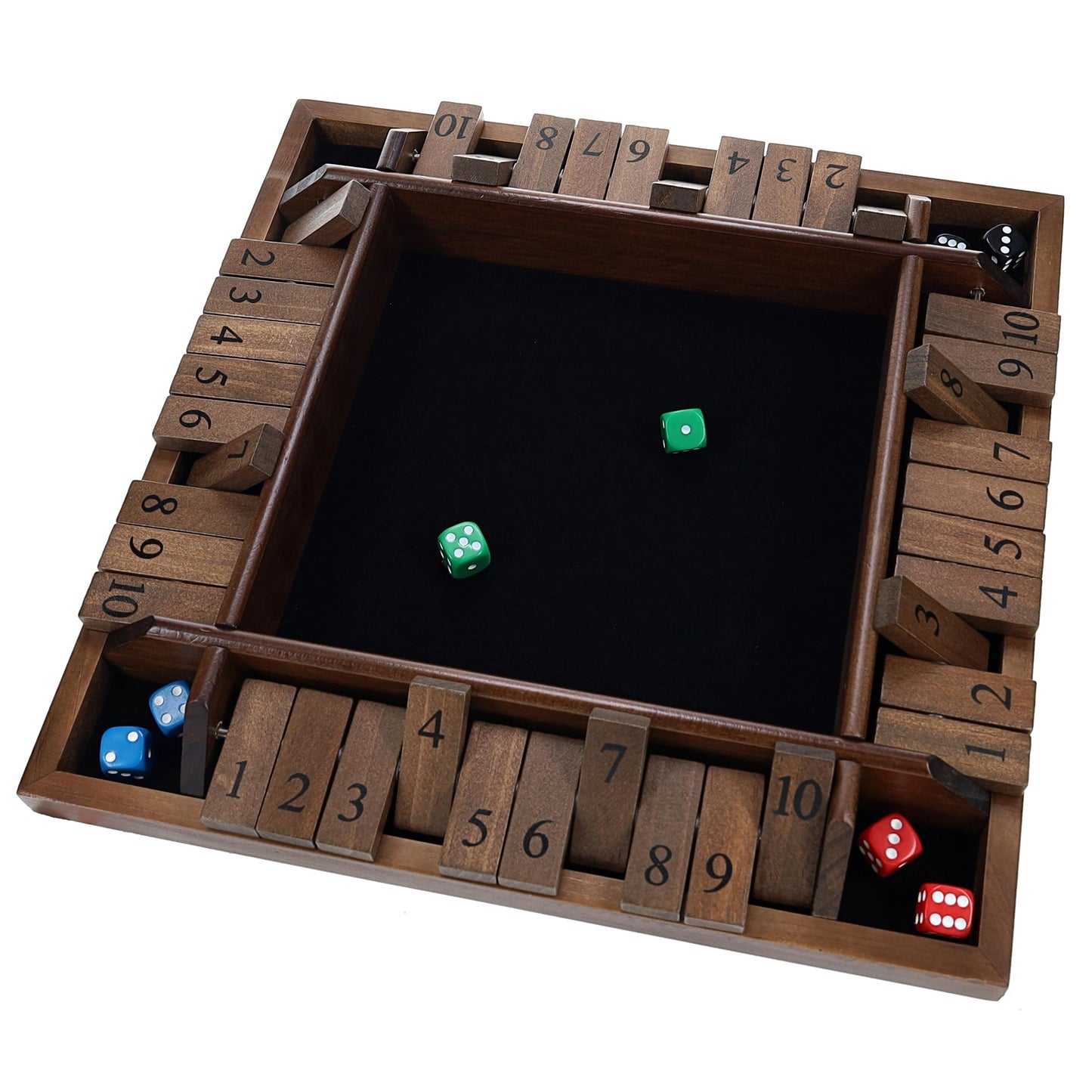WE Games 14-Inch Shut-The-Box – Walnut Stain Wooden Board Game