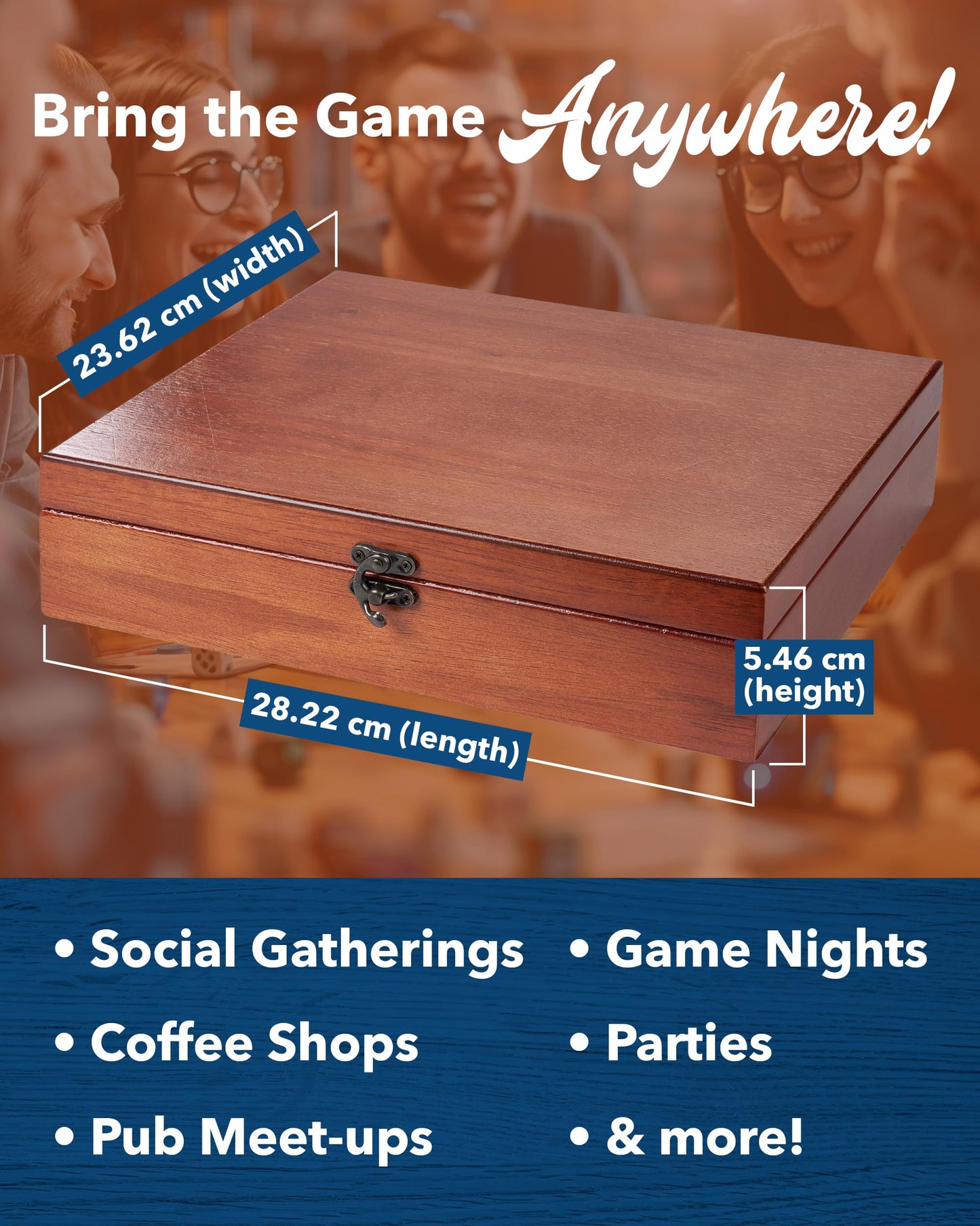 WE Games Shut-The-Box Board Game in Wooden Box with Dice | Classic Family Tabletop