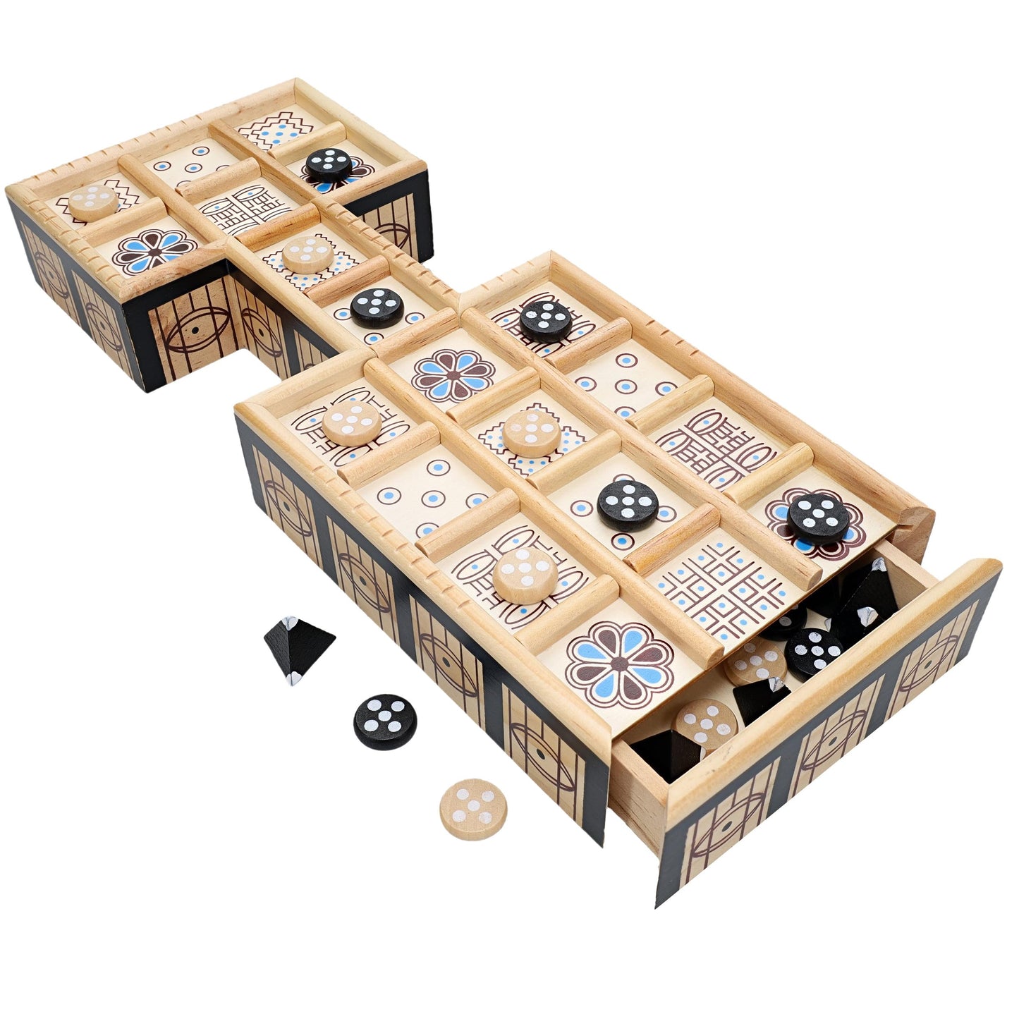 WE Games The Royal Game of UR – Wooden 2-Player Strategy Board with Drawer
