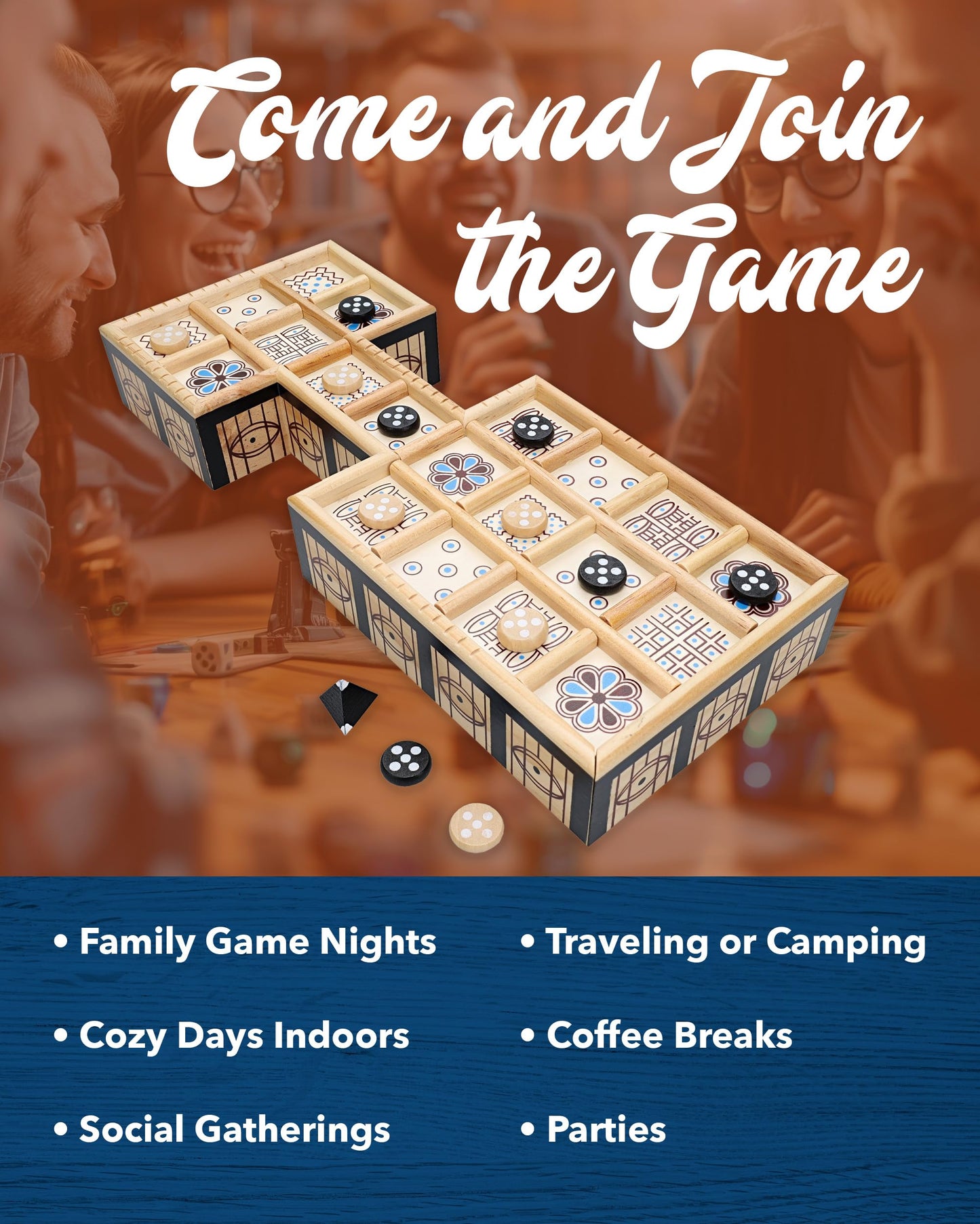 WE Games The Royal Game of UR – Wooden 2-Player Strategy Board with Drawer