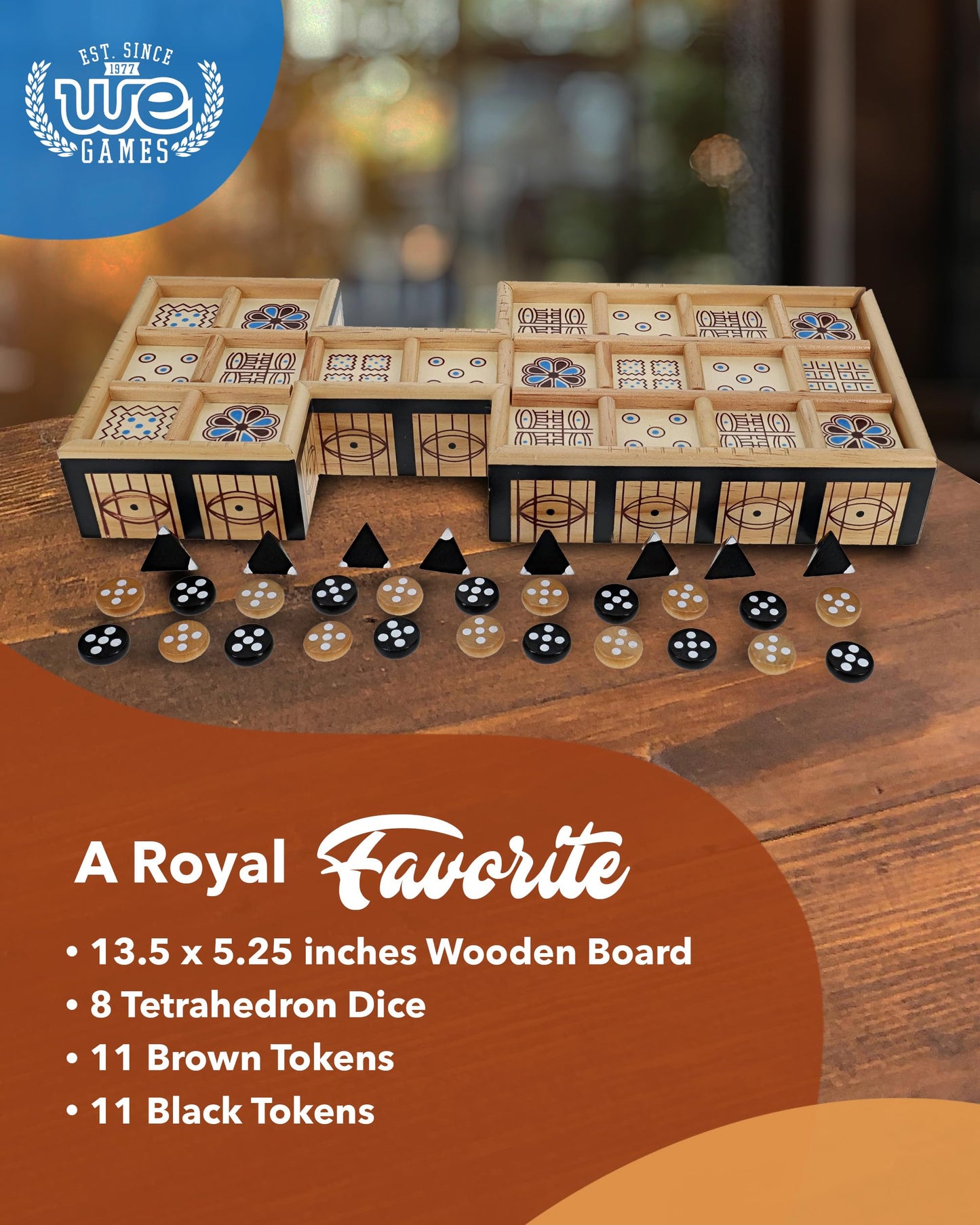 WE Games The Royal Game of UR – Wooden 2-Player Strategy Board with Drawer