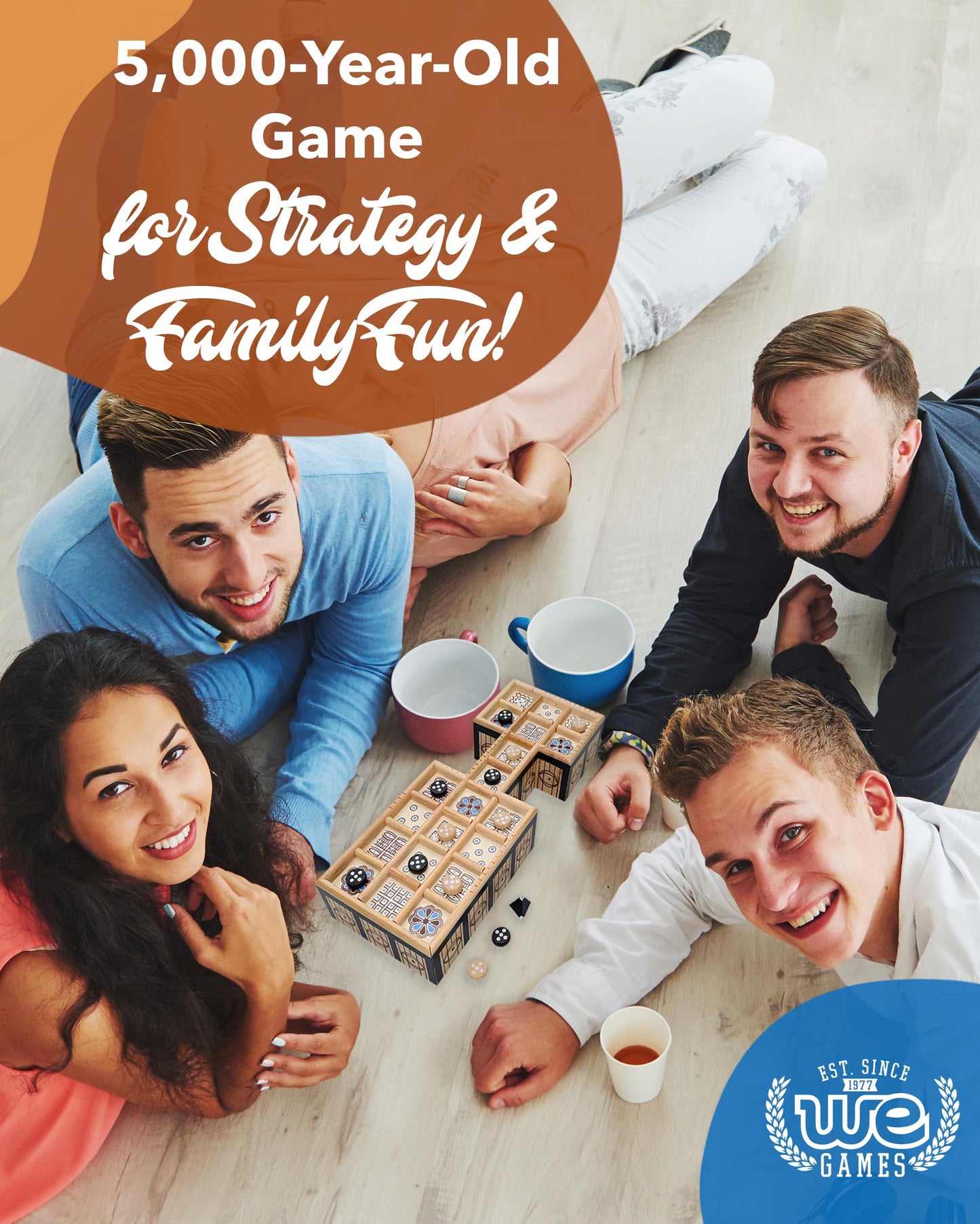 WE Games The Royal Game of UR – Wooden 2-Player Strategy Board with Drawer