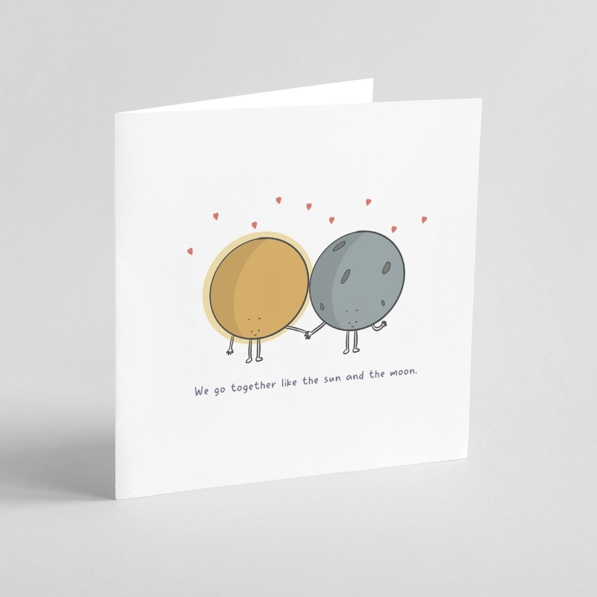Sun And Moon Card – Perfect Match Kawaii Greeting Card With Cosmic Love Design