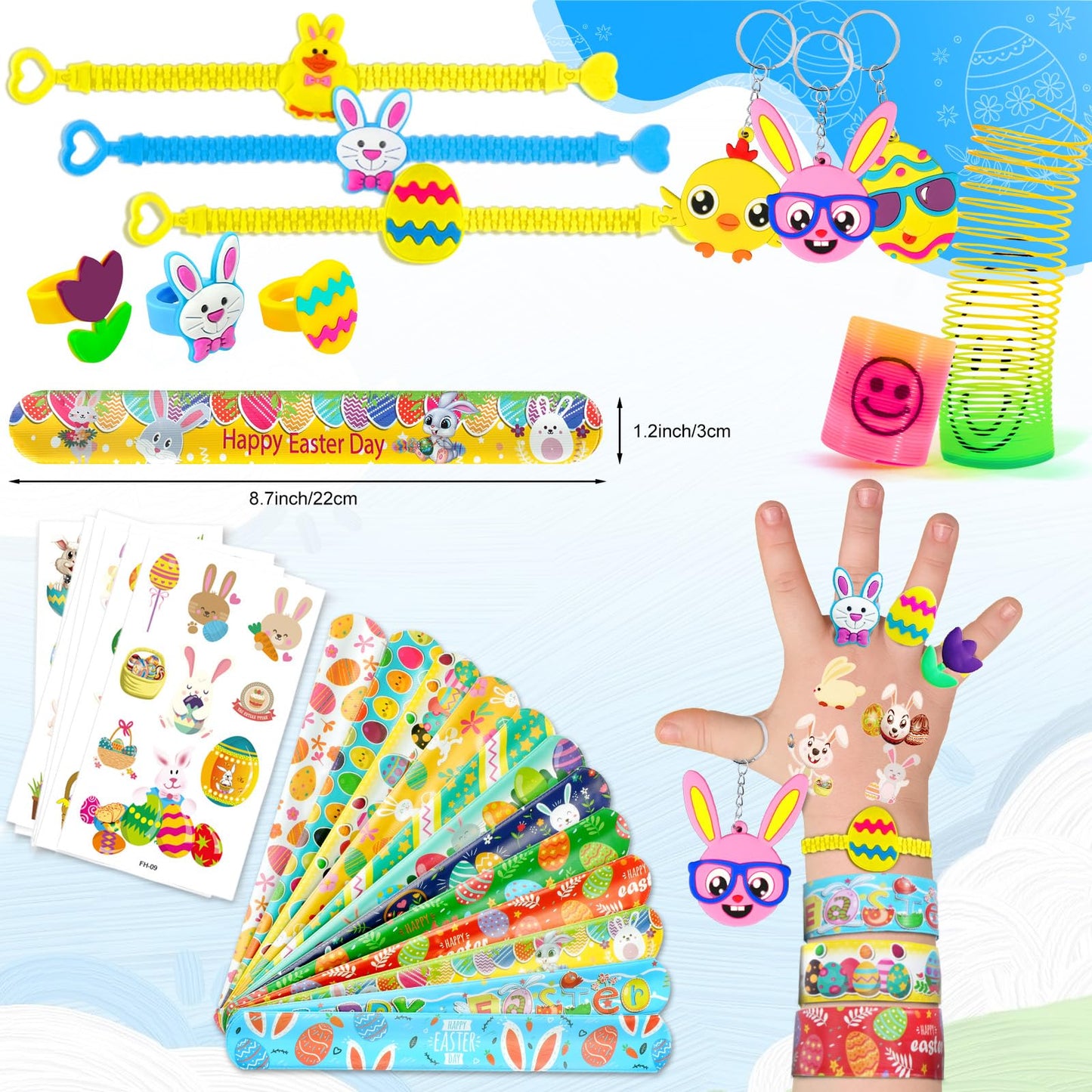 WEARXI 100 PCS Prefilled Easter Eggs with Toys — 45 Eggs + 55 Fillers for Kids
