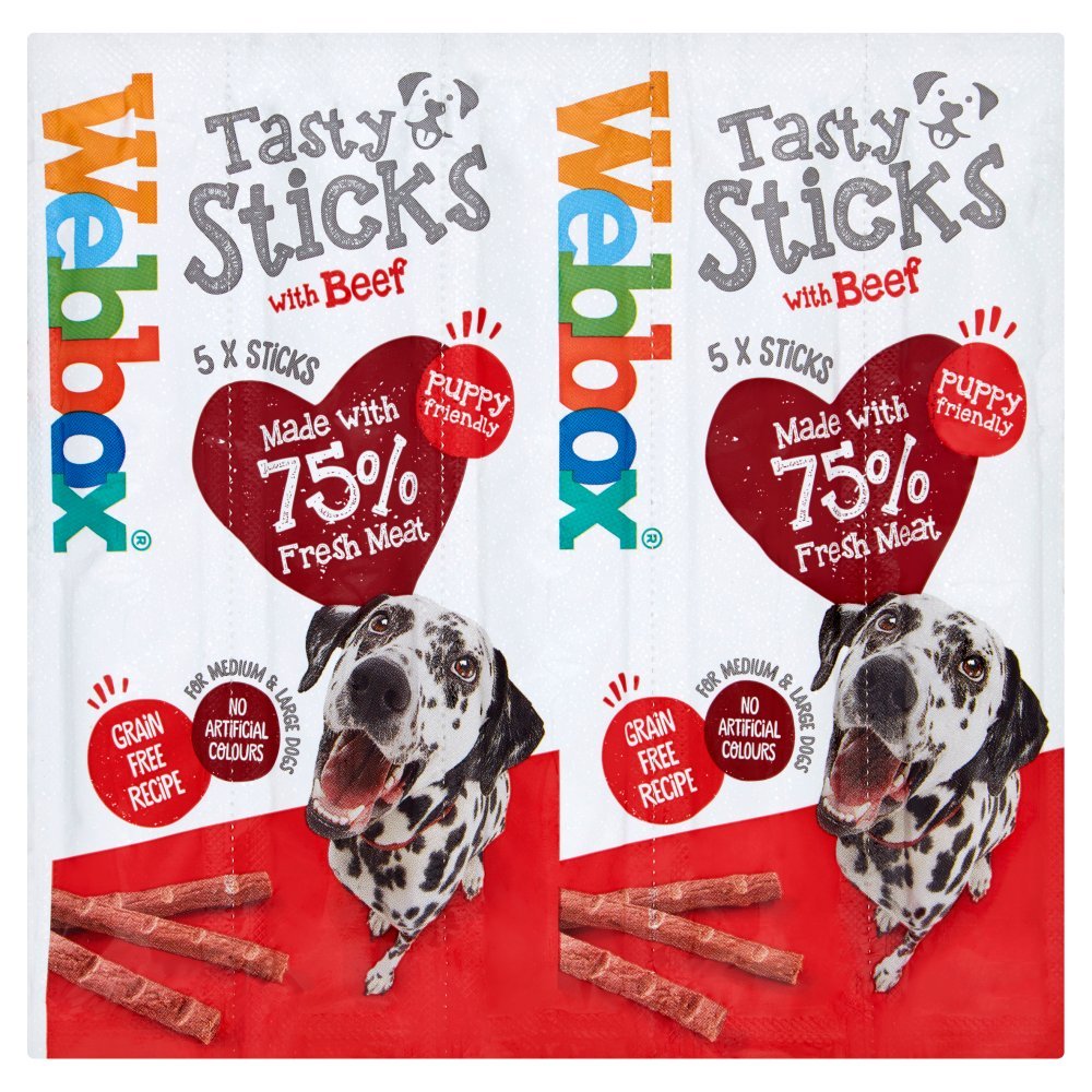 Webbox 5 Tasty Sticks with Beef 55g (Case of 18)
