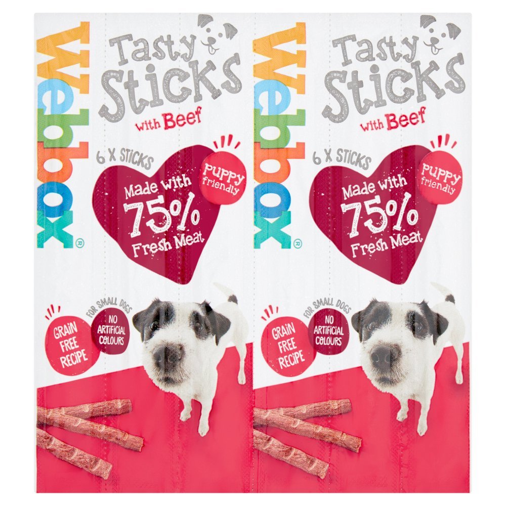 Webbox Dogs Delight 6 Tasty Sticks with Beef 30g (Case of 12)