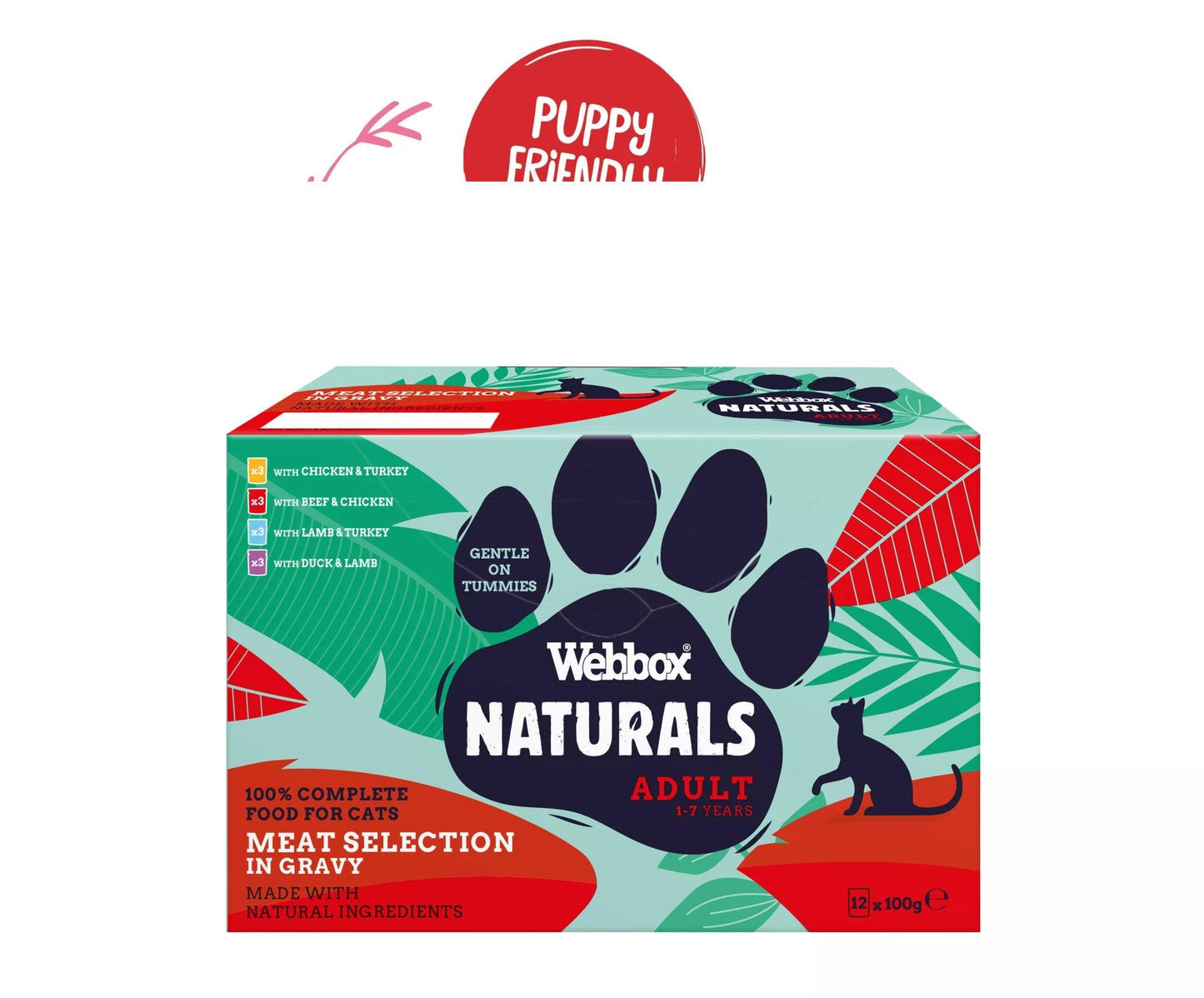 Webbox Naturals Cat Adult Meal Selection in Gravy Pouches  56 x 100g