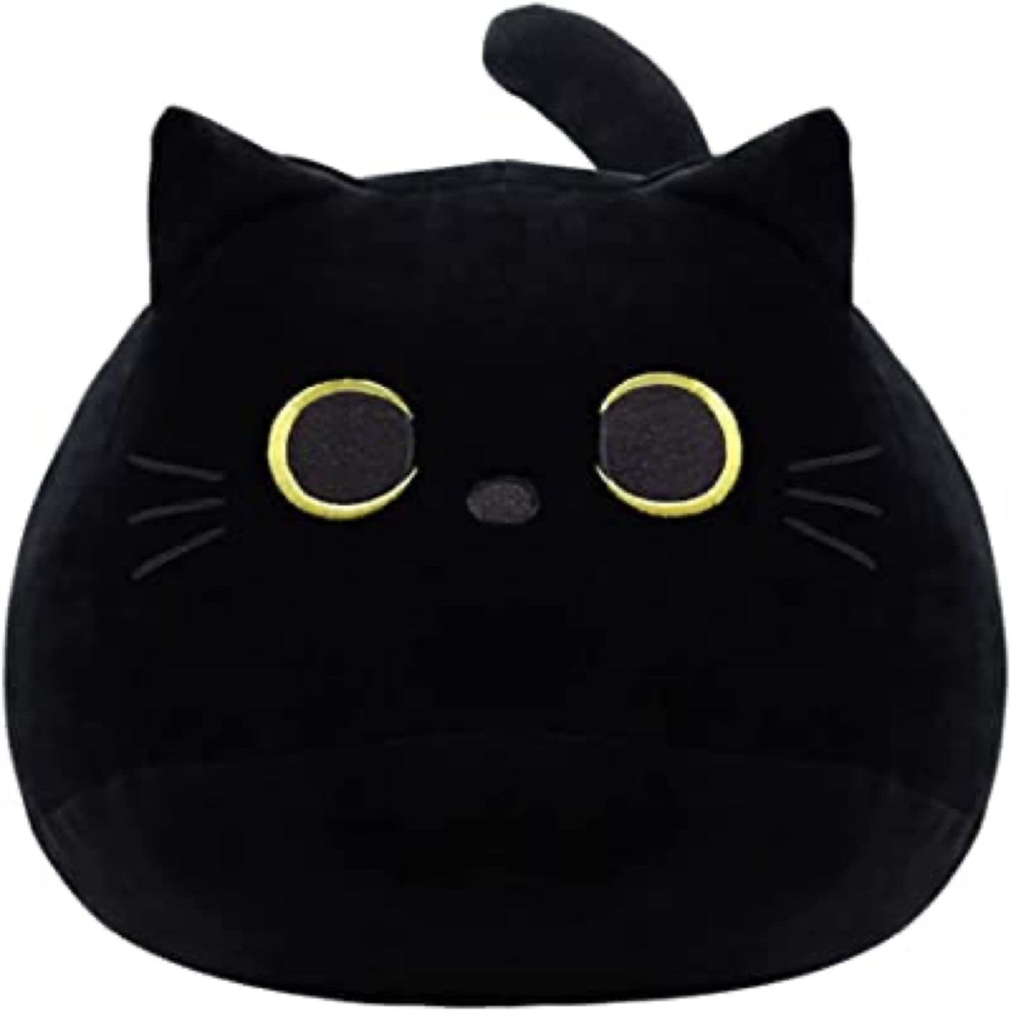 WeBingo Black Cat Plush Toy 16'' – Giant Soft Cat Pillow for Home & Gift