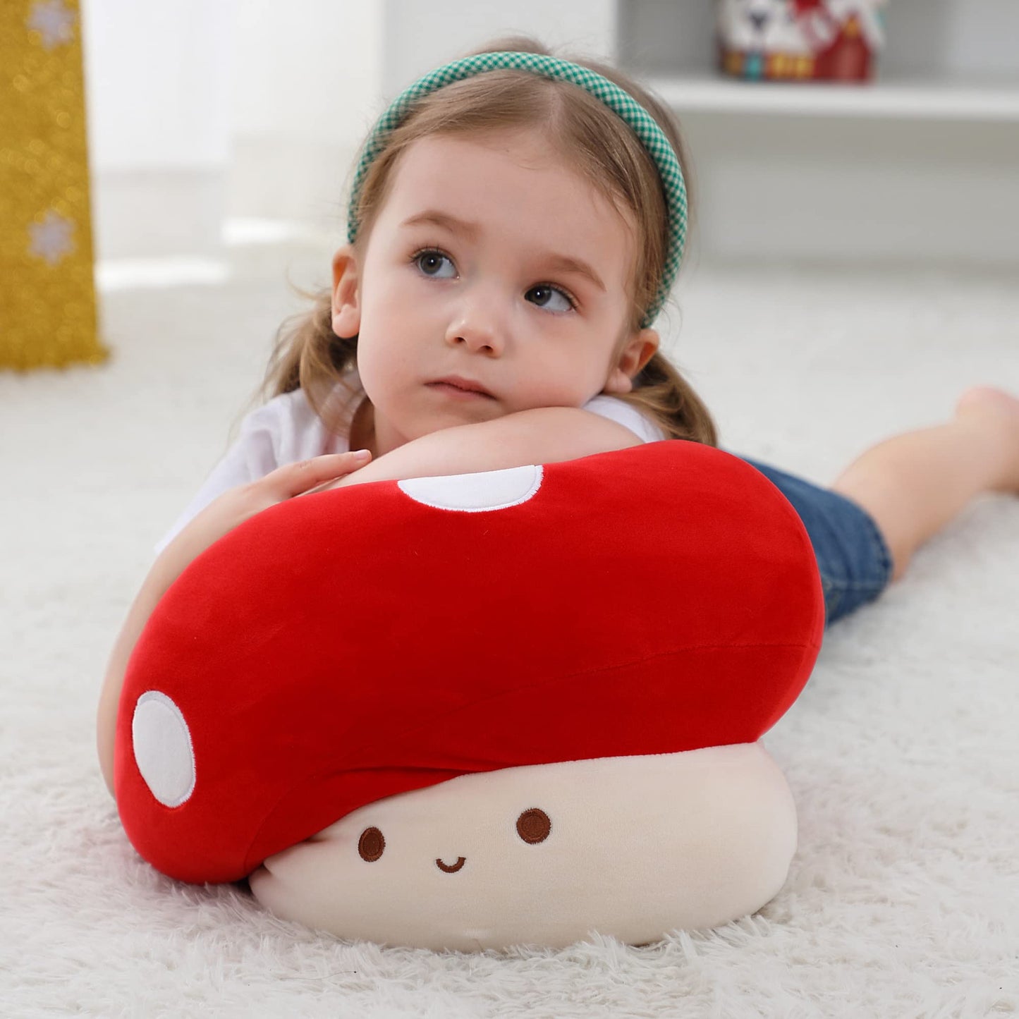 WeBingo Mushroom Plush Pillow - 12 Inch Cute Large Plush Toy for All Ages