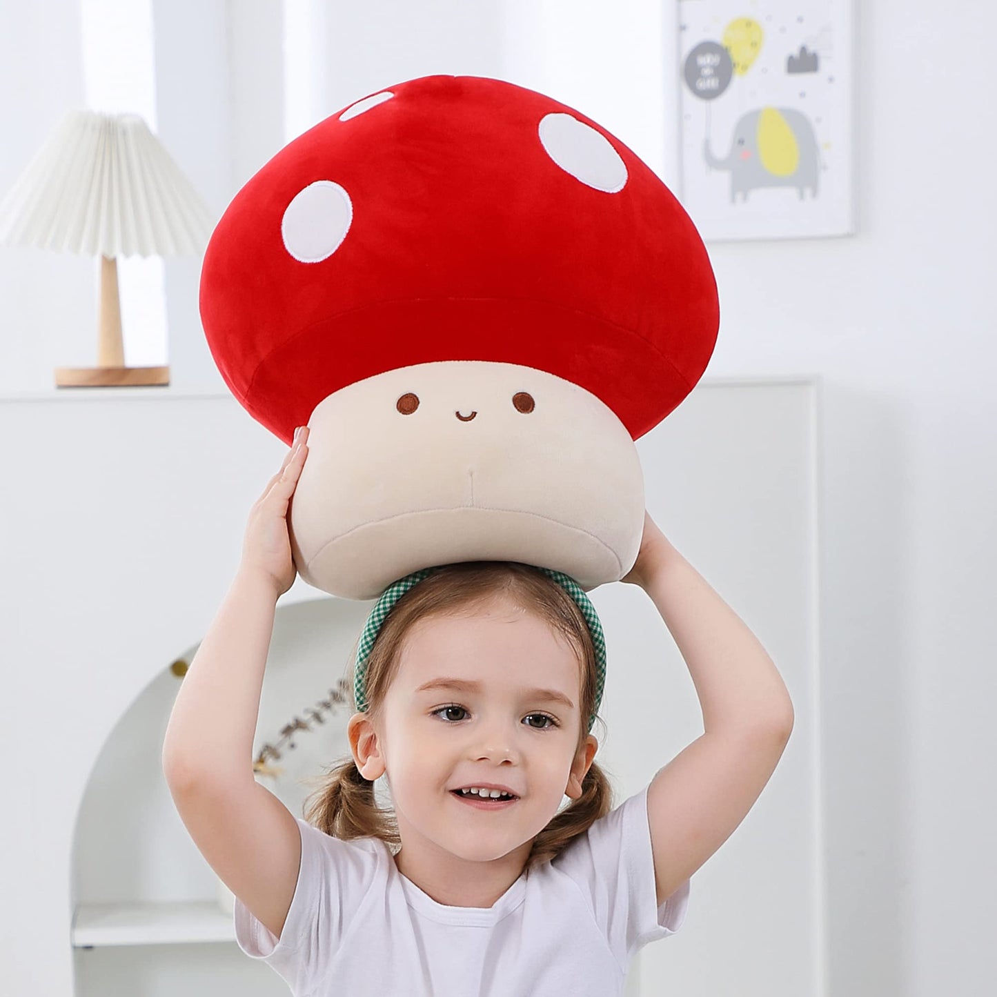 WeBingo Mushroom Plush Pillow - 12 Inch Cute Large Plush Toy for All Ages