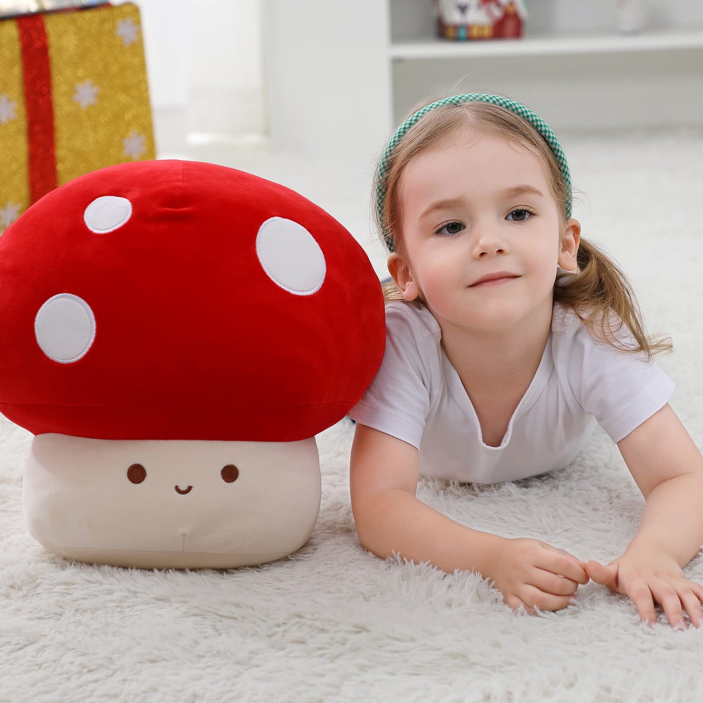 WeBingo Mushroom Plush Pillow - 12 Inch Cute Large Plush Toy for All Ages