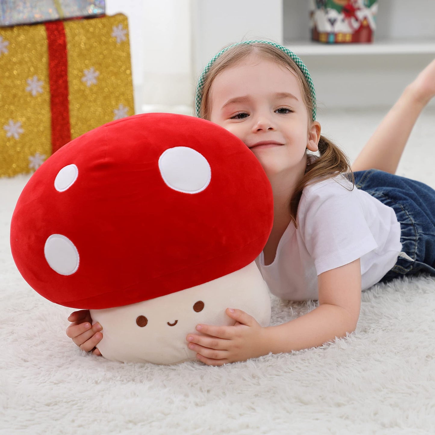 WeBingo Mushroom Plush Pillow - 12 Inch Cute Large Plush Toy for All Ages