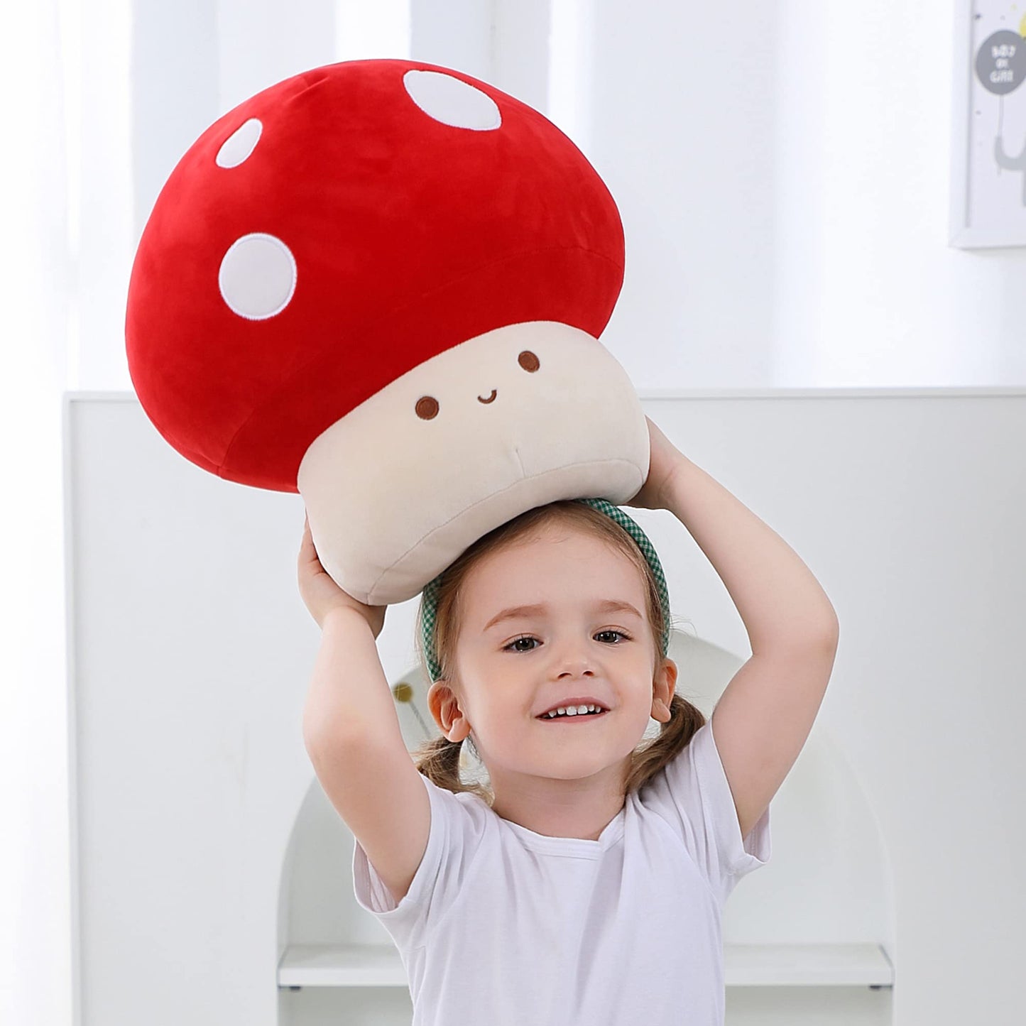 WeBingo Mushroom Plush Pillow - 12 Inch Cute Large Plush Toy for All Ages