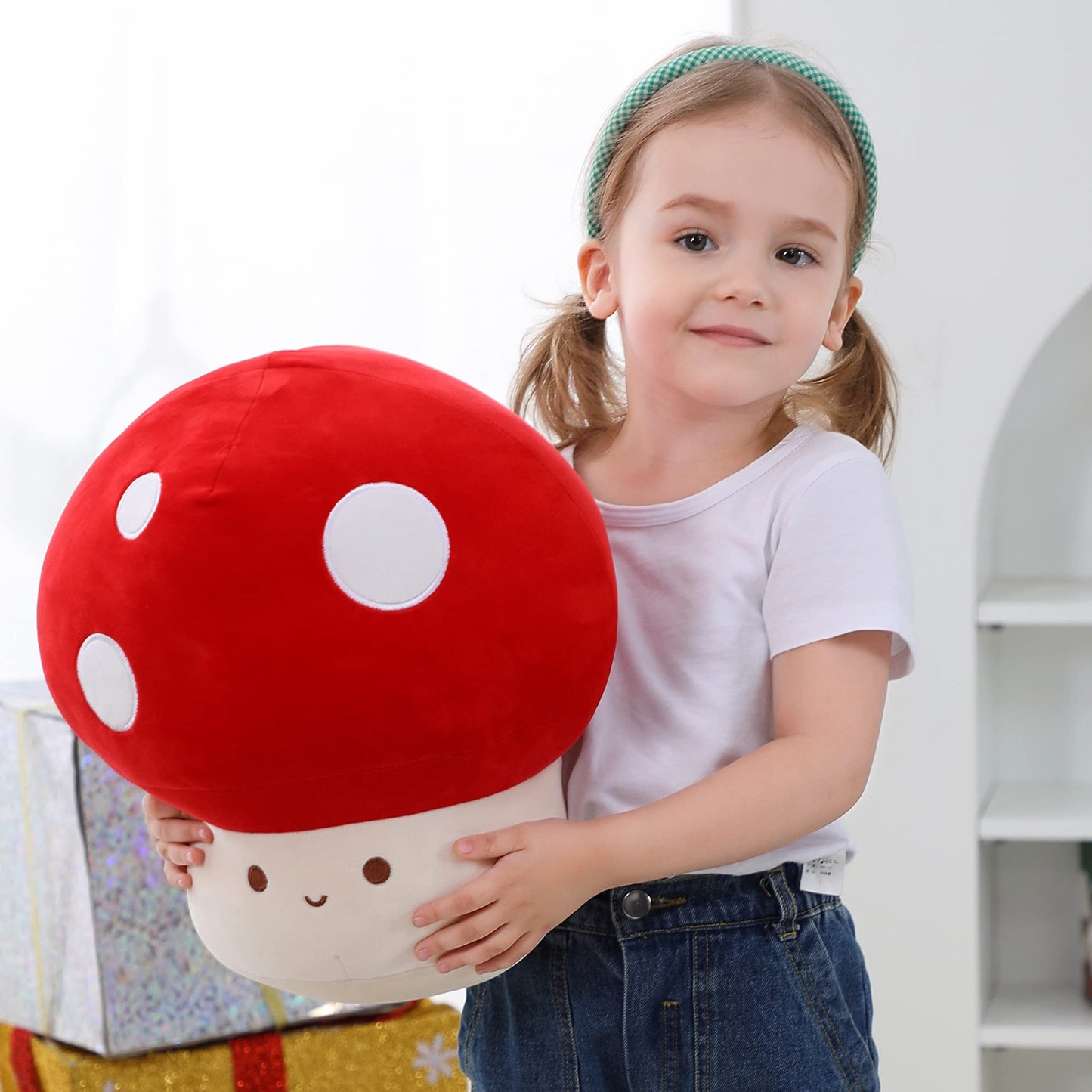WeBingo Mushroom Plush Pillow - 12 Inch Cute Large Plush Toy for All Ages