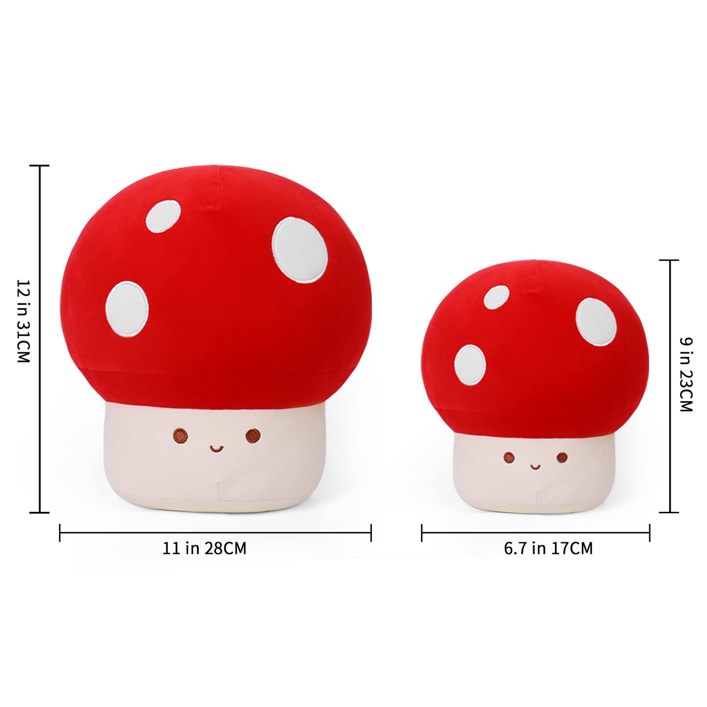 WeBingo Mushroom Plush Pillow - 12 Inch Cute Large Plush Toy for All Ages