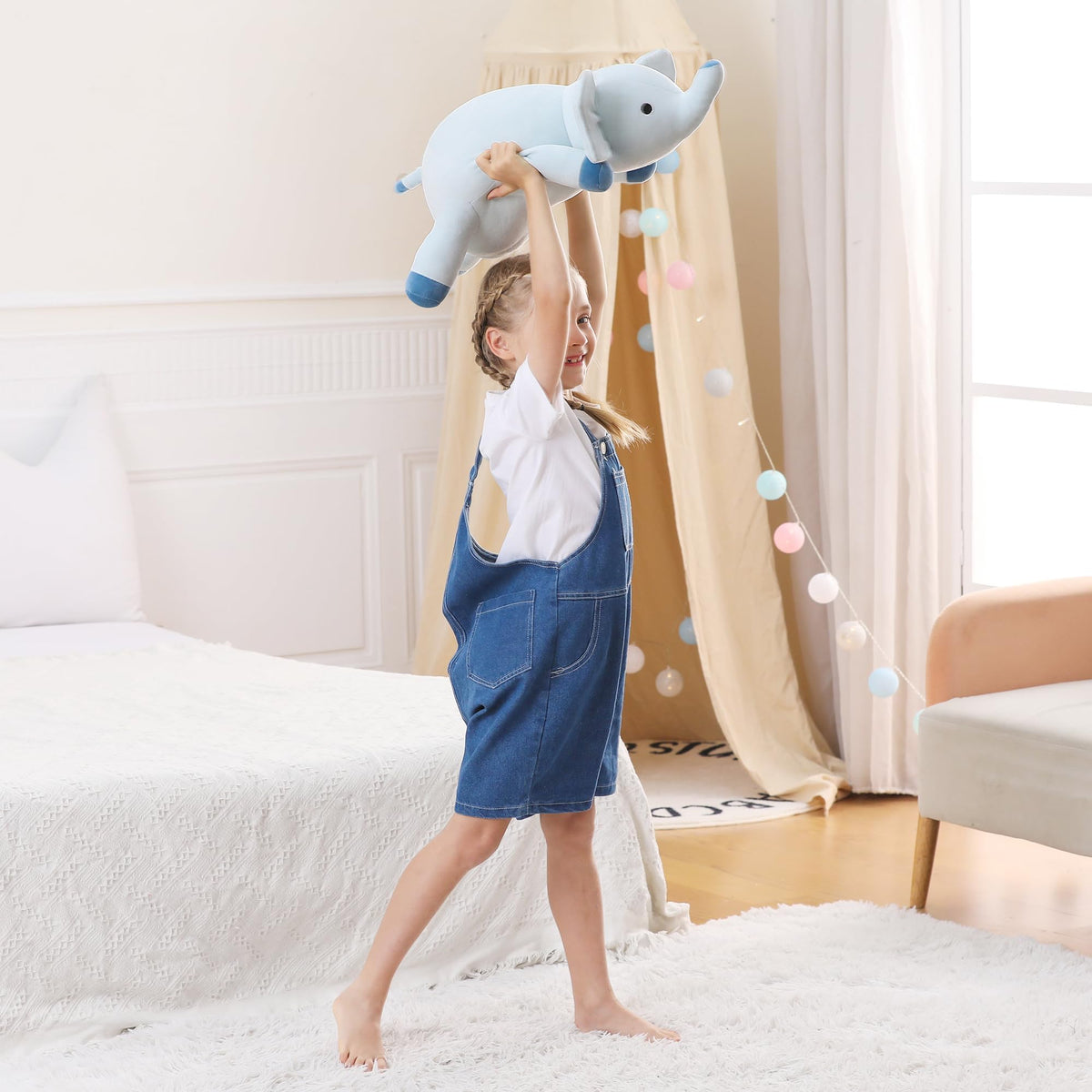 WeBingo 24-Inch Weighted Elephant Plush – Calming Soft Pillow Toy, 4.2 lb