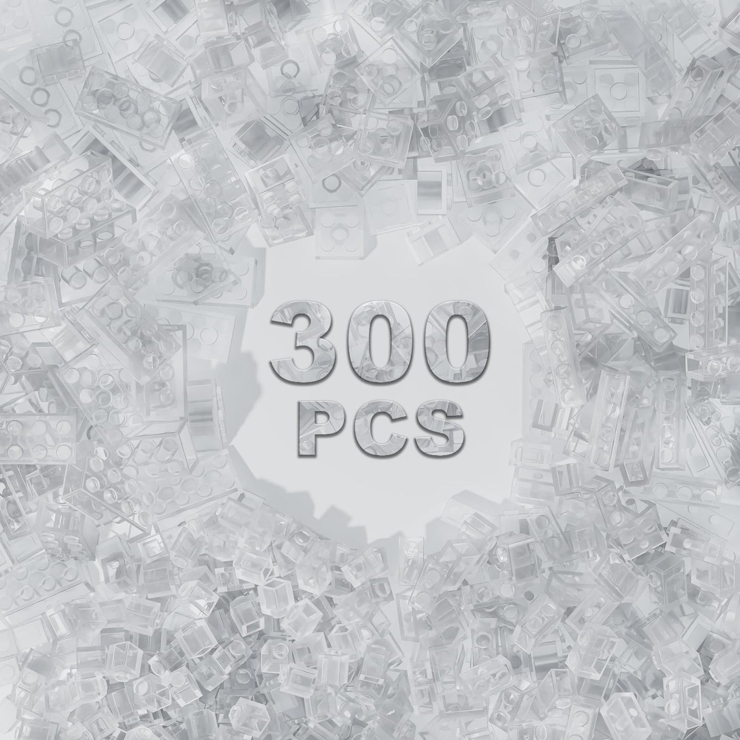WEBRICK 300 Pcs Classic Building Bricks – Transparent & LEGO-Compatible