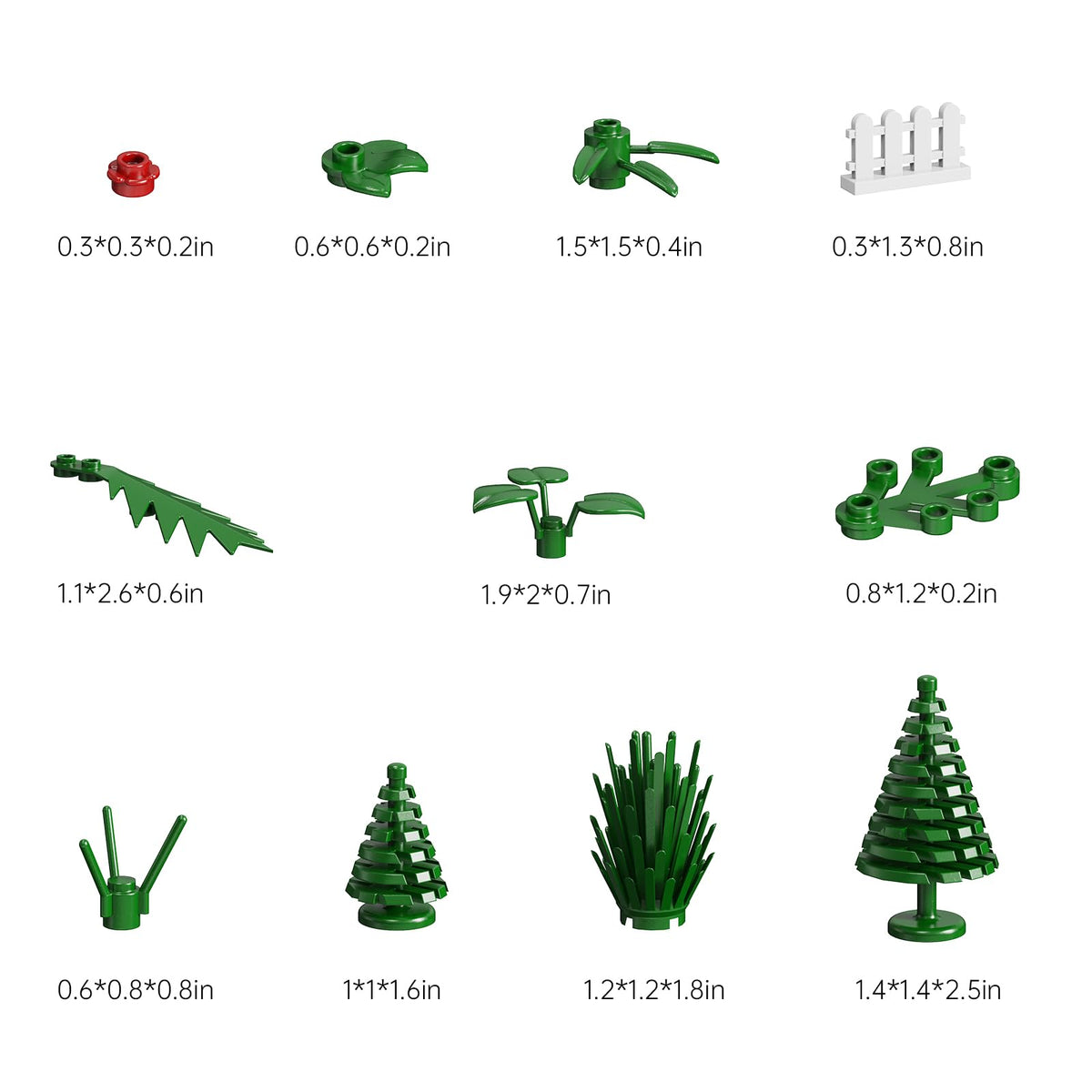 WEBRICK Plant Parts Building Block Set – Botanical Garden Accessories, Lego Compatible, 100 Pcs