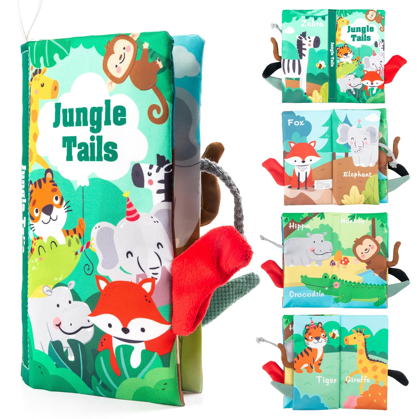 WECHARM KIDS Baby Books Toys – Touch & Feel Crinkle Cloth Book for Infants | Stroller-Friendly Early Learning (0–18 Months)