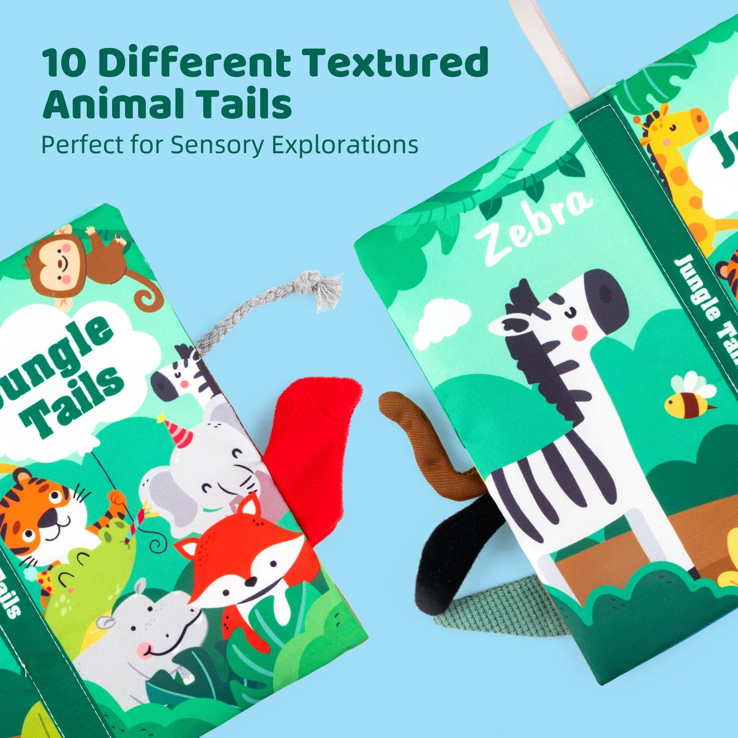 WECHARM KIDS Baby Books Toys – Touch & Feel Crinkle Cloth Book for Infants | Stroller-Friendly Early Learning (0–18 Months)