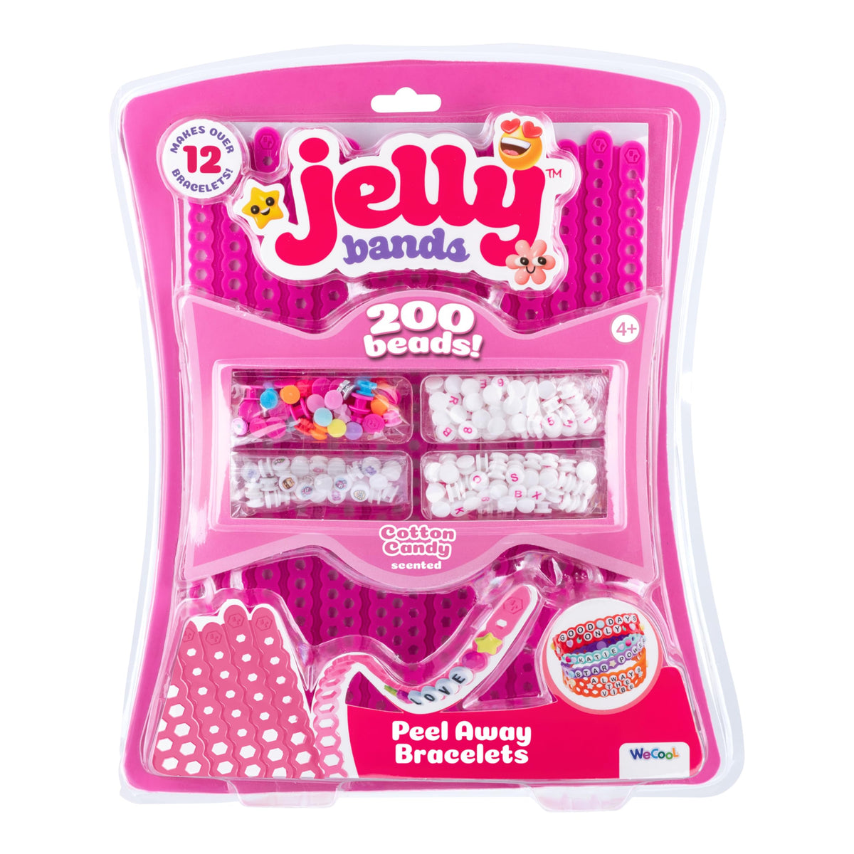 WeCool Jelly Bands Bracelet Making Kit – 12 Turquoise Stretchy Bracelets with 200+ Beads