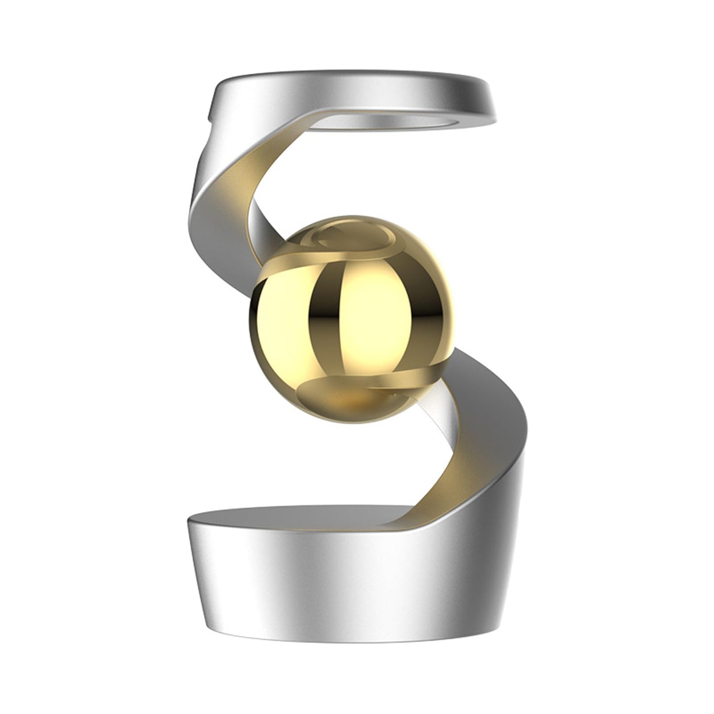 Wecsv Kinetic Desk Toy – Metal Fidget with Floating Ball (Silver-Gold)