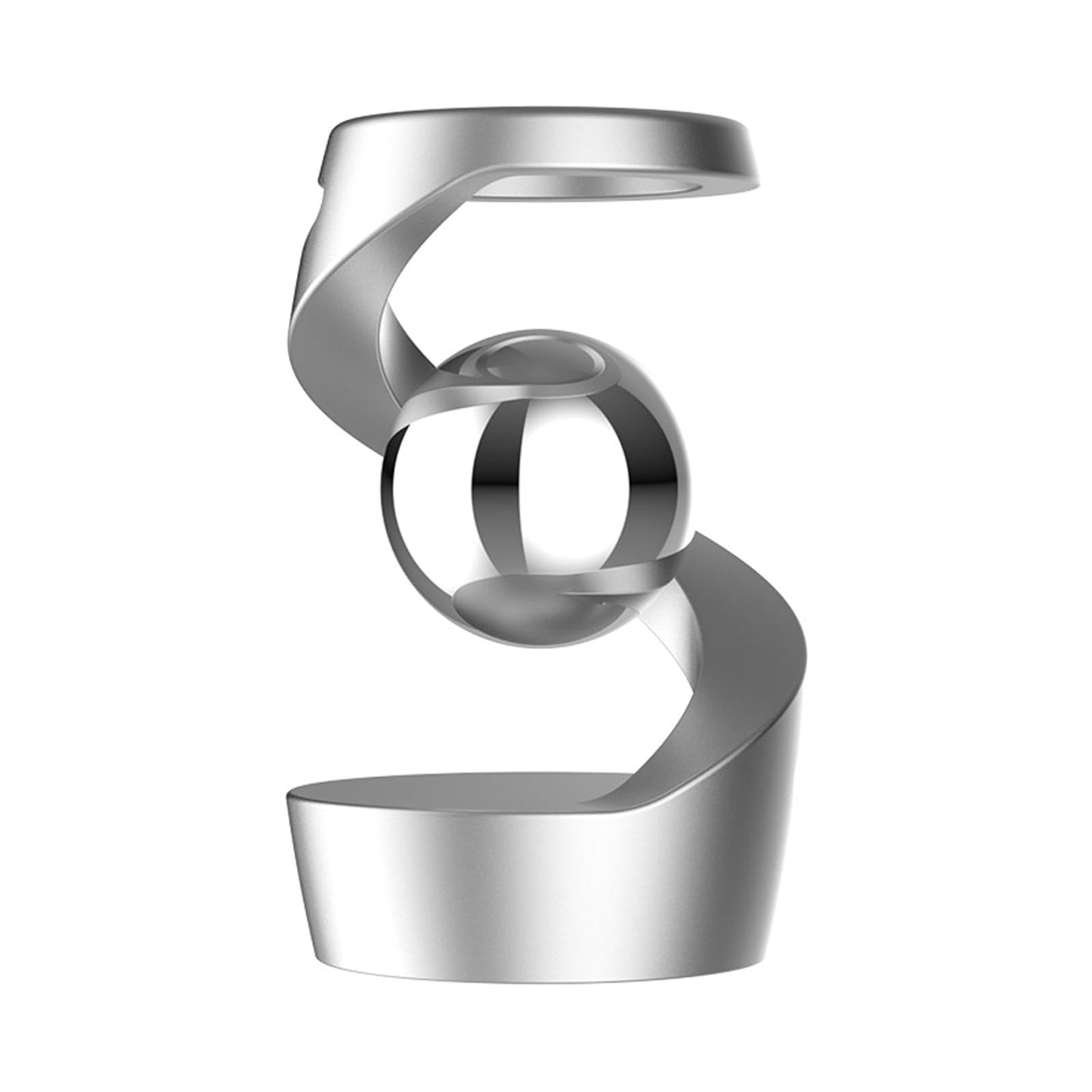 Wecsv Fidget Toy Spinner - Kinetic Metal Desk Toy for Adults (Silver-Silver Ball)