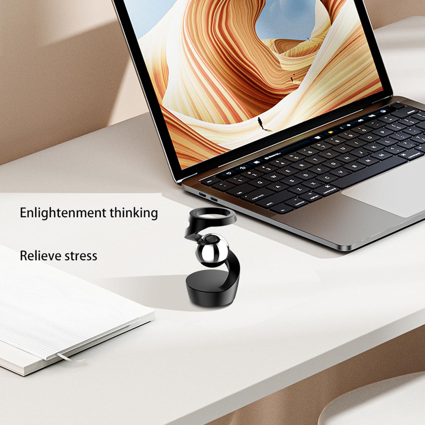 Wecsv Fidget Spinners — Gravity-Defying Kinetic Desk Toy (Gray-Silver Ball)