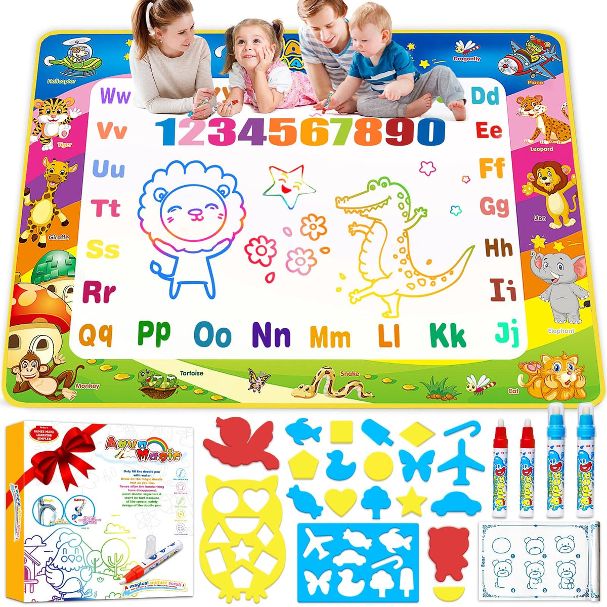 Wedopro Toddler Water Doodle Mat 40x30 in – Mess-Free Learning Toy for Ages 3–5