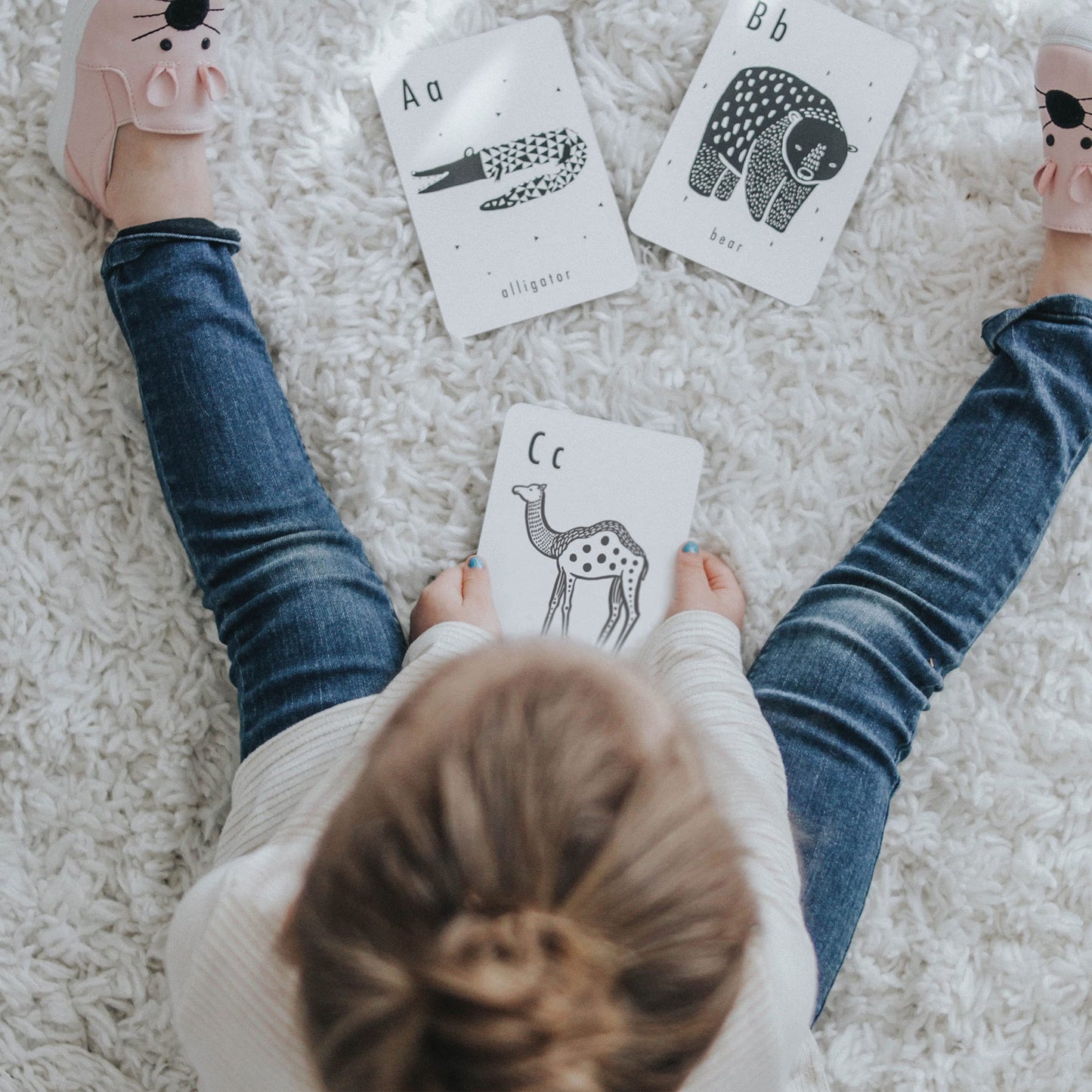 Wee Gallery Educational Flashcards for Babies | High-Contrast Animal Alphabet