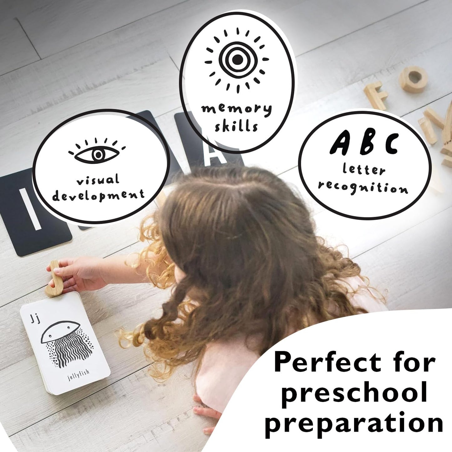 Wee Gallery Educational Flashcards for Babies | High-Contrast Animal Alphabet